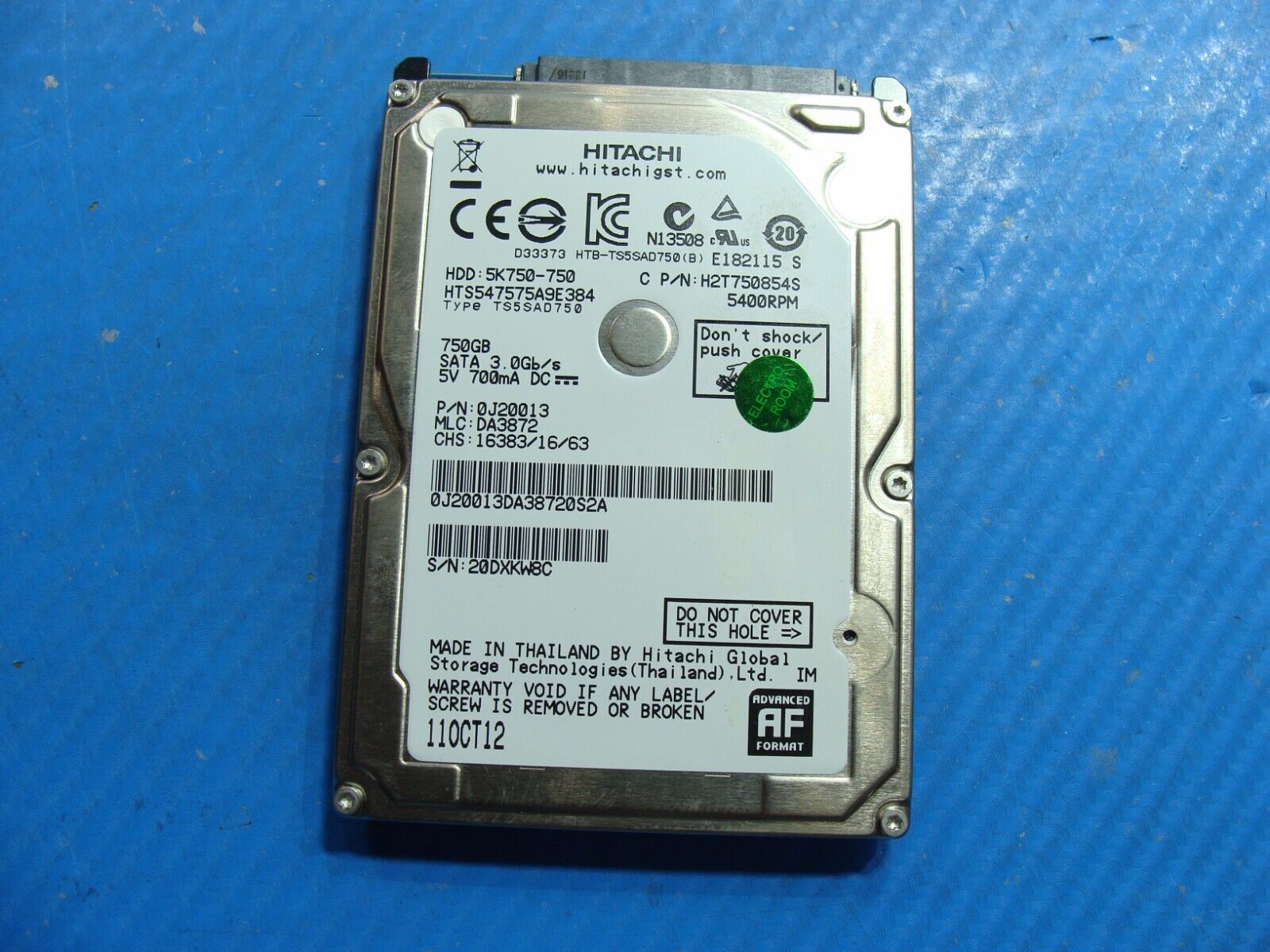 Asus Q400A-BHI7N03 Hitachi 750GB SATA 2.5