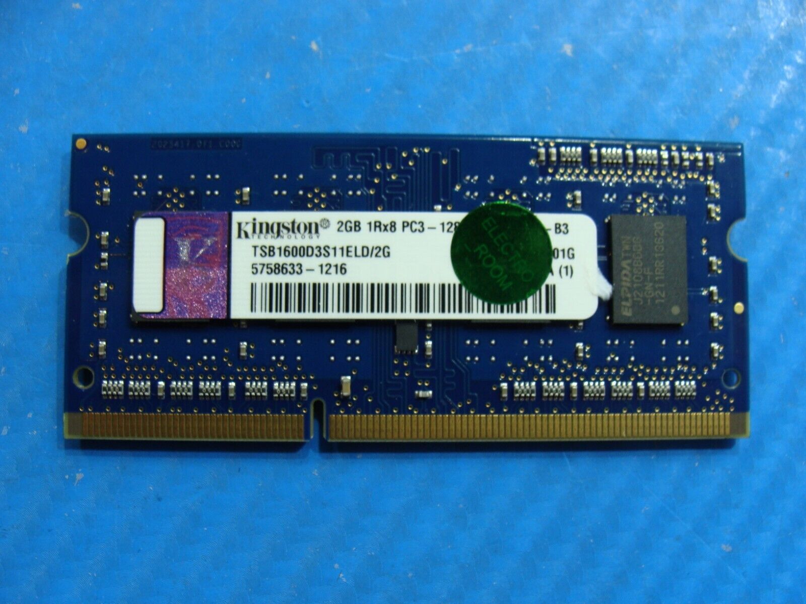 Toshiba P875-S7200 So-Dimm Kingston 2GB Memory RAM PC3-12800S  TSB1600D3S11ELD/2G