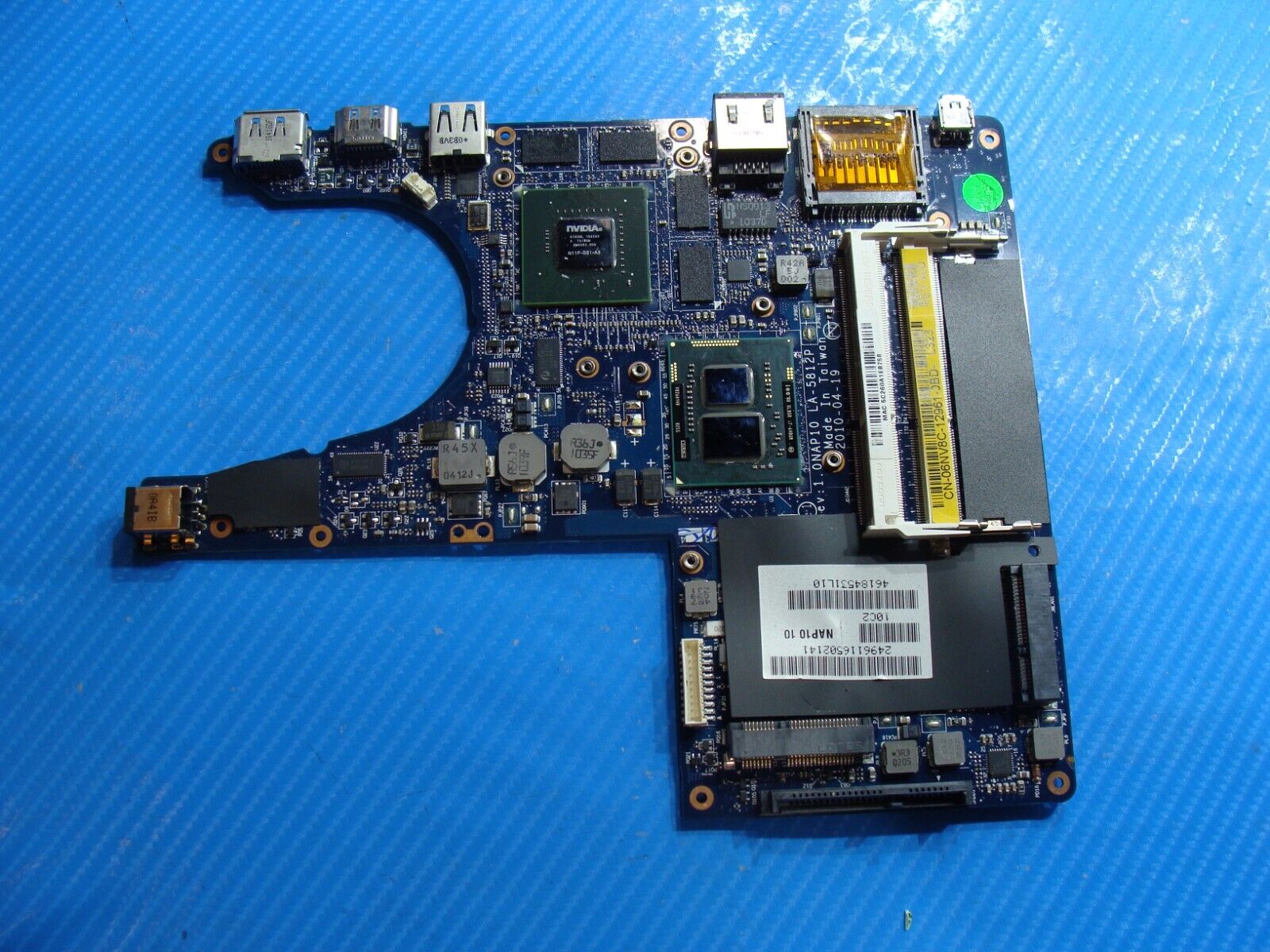 Dell Alienware 11.6” M11x R2 Intel i7-U640 1.2GHz Motherboard LA-5812P  06NV8C