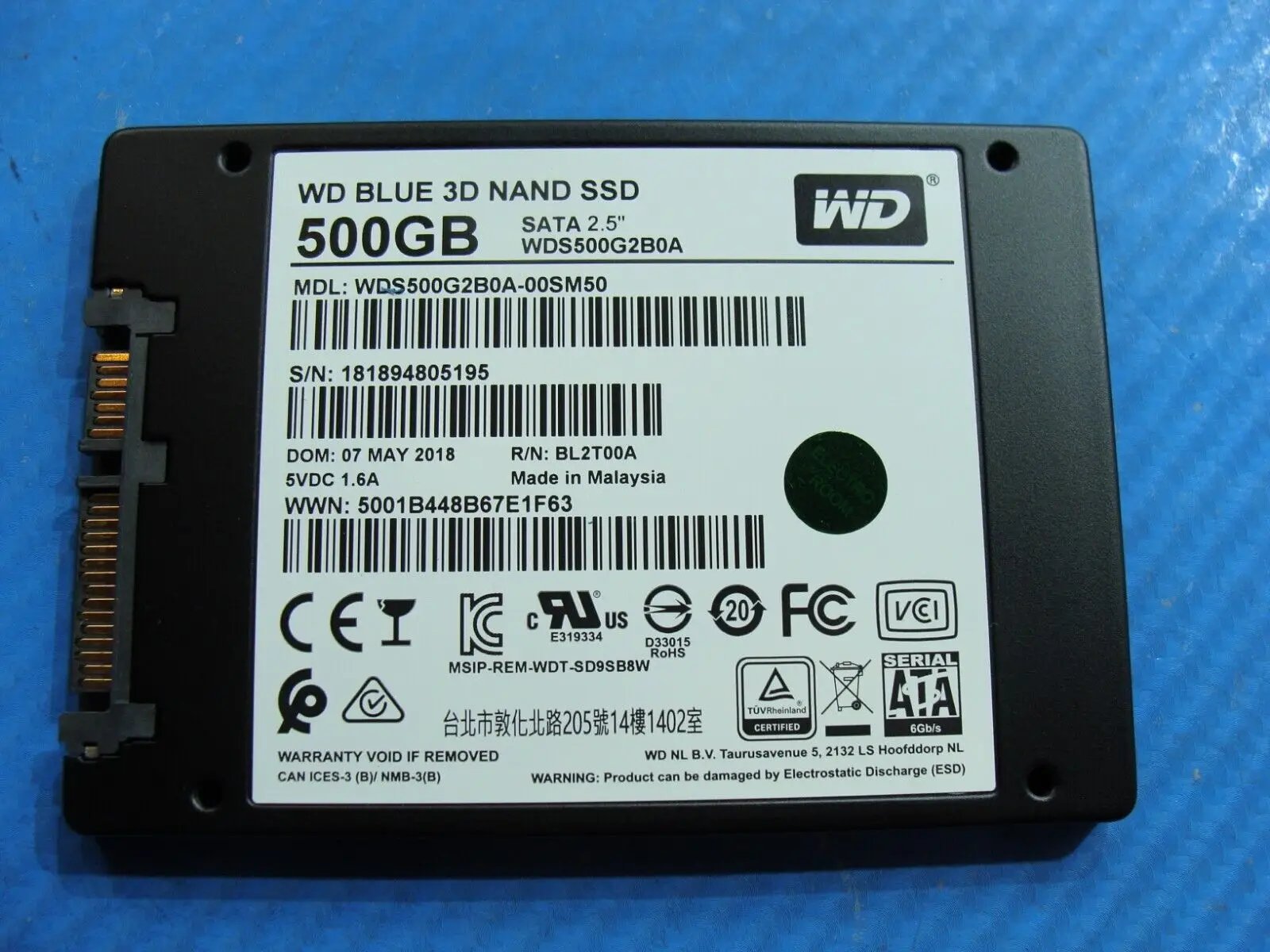 Wd blue 3d hot sale nand sata wds500g2b0a