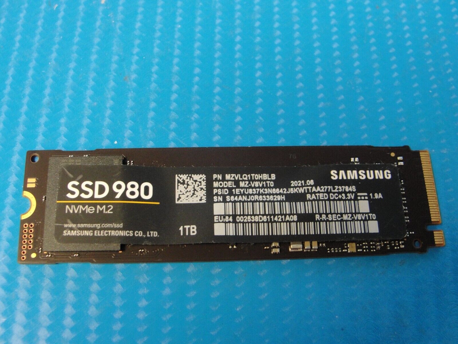 Samsung SSD 980 NVMe M.2 MZ-V8V1T0 Internal 1TB Laptop Solid State