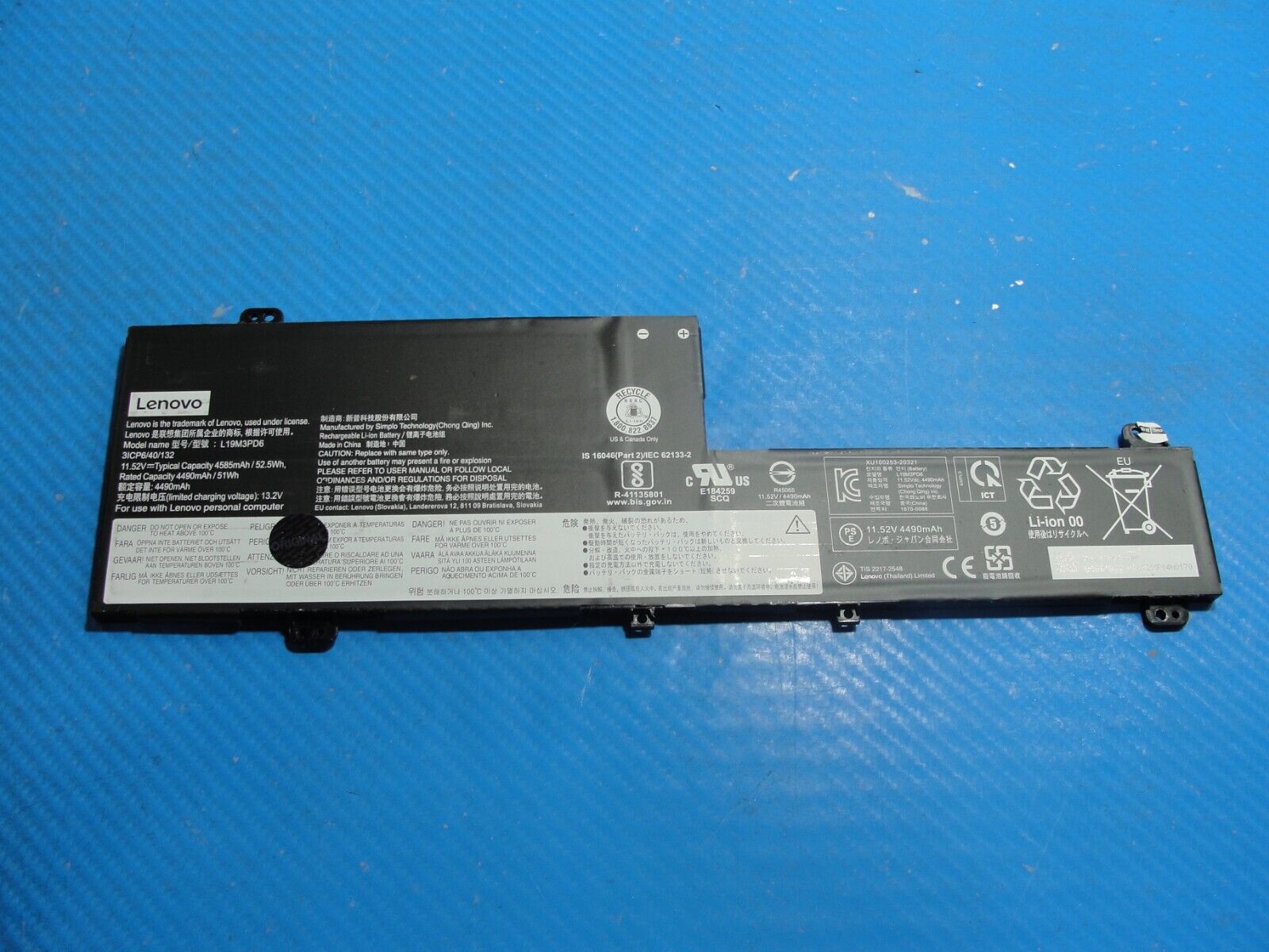 Lenovo IdeaPad Flex 15.6” 5 15ITL05 OEM Battery 11.52V 52.5Wh 4585mAh L19M3PD6