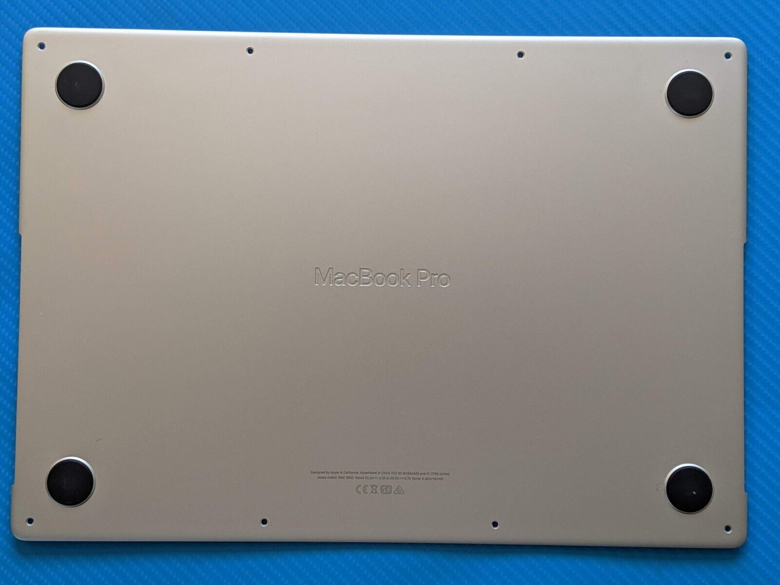 MacBook Pro 14” A2442 Late 2021 MKGR3LL/A Genuine Bottom Case Silver 613-20836-A