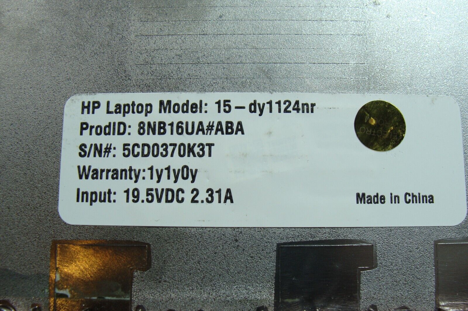 HP 15-dy1124nr 15.6