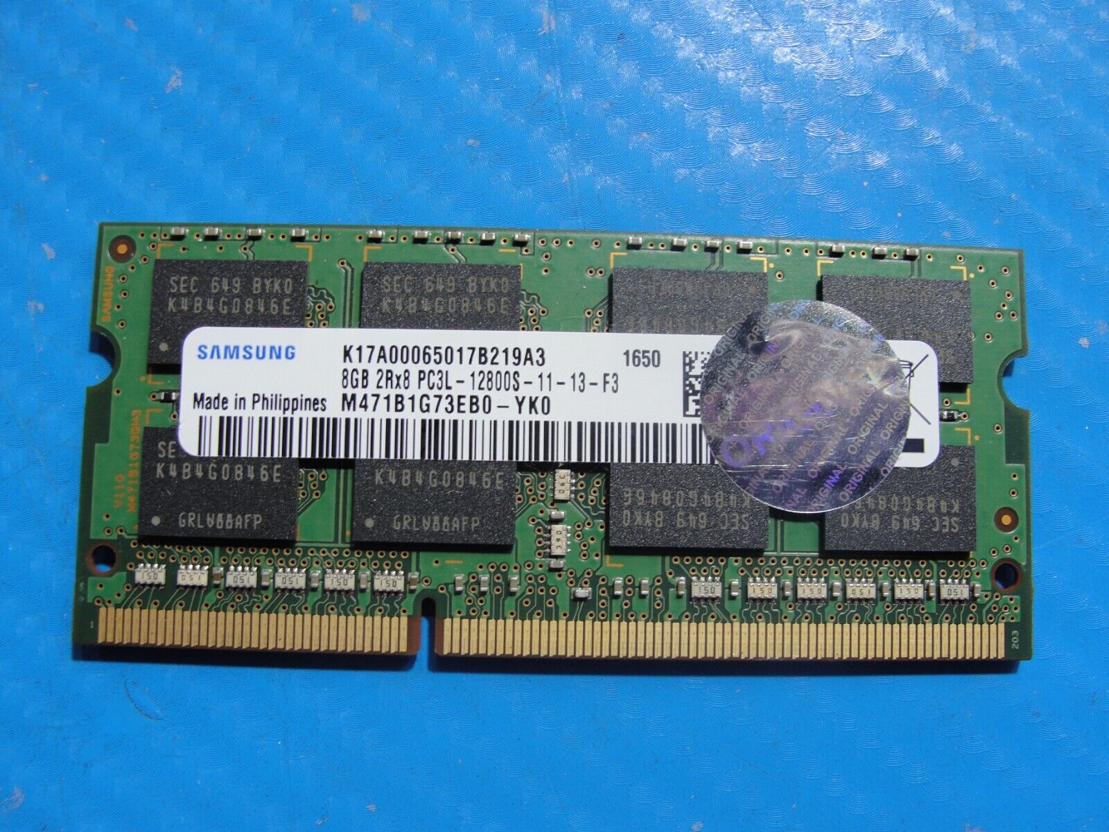 Lenovo T460 20FN Samsung 8GB 2Rx8 PC3L-12800 Memory RAM SO-DIMM M471B1G73EB0-YK0