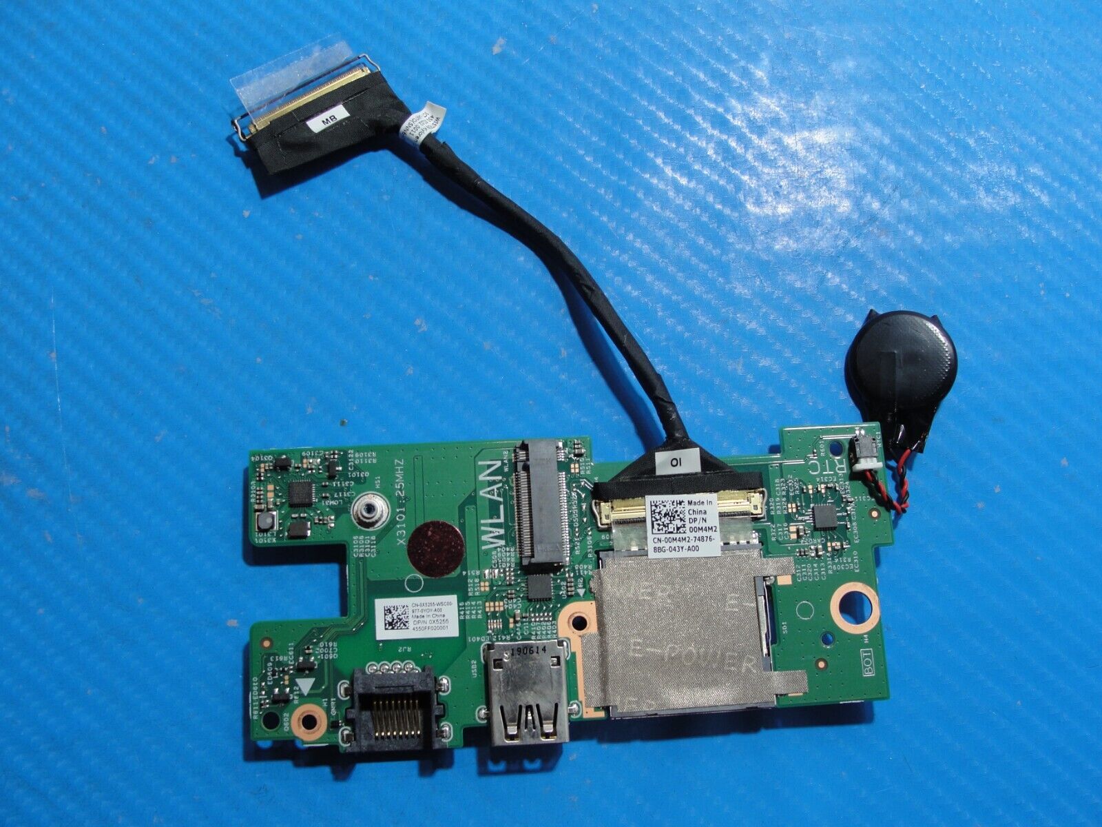 Dell Inspiron 15.6” 7580 USB Card Reader Power Button Board w/Cable 6YRGK X5255