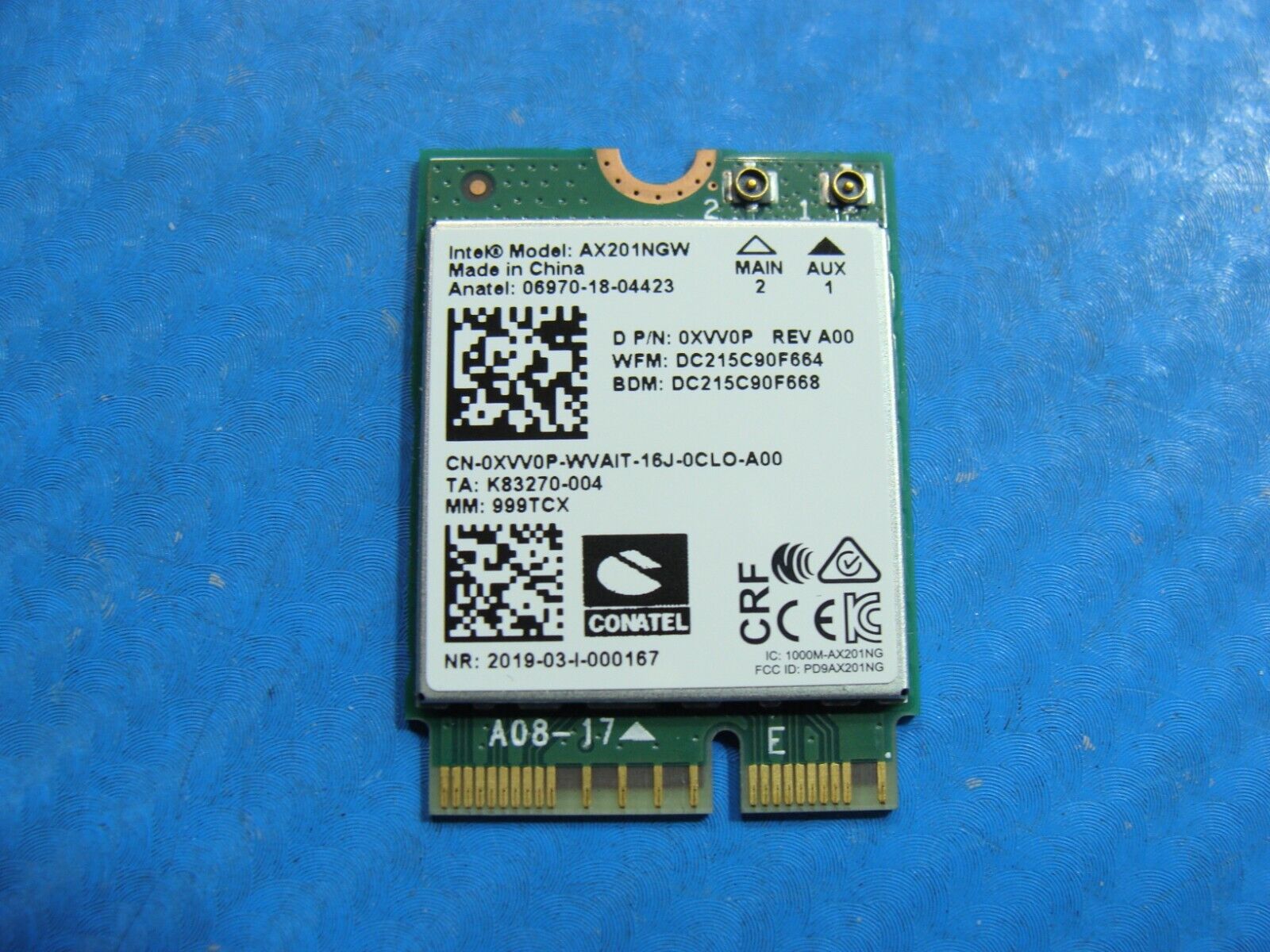 Dell Latitude 14” 5420 Genuine Laptop Wireless WiFi Card AX201NGW XVV0P