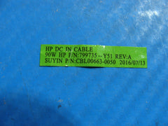 HP 17-by1033dx 17.3" Genuine DC IN Power Jack w/Cable 799735-S51