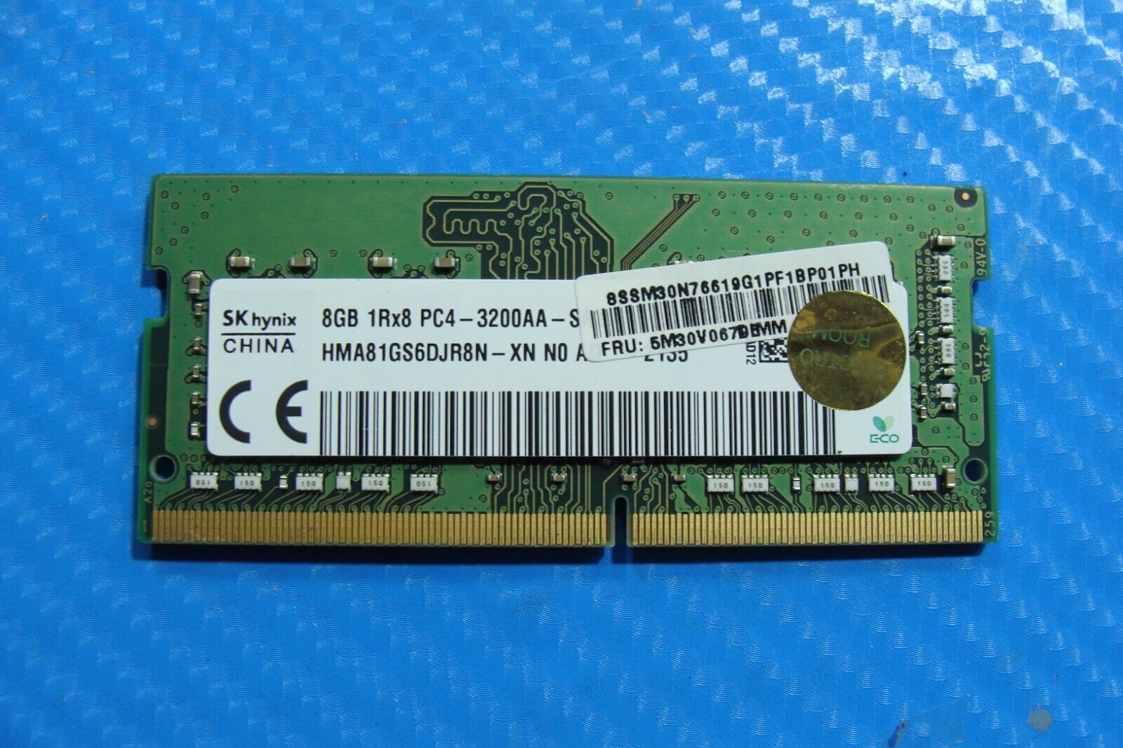 Lenovo E15 Gen 3 SKHynix 8GB 1Rx8 PC4-3200AA Memory RAM SO-DIMM HMA81GS6DJR8N-XN