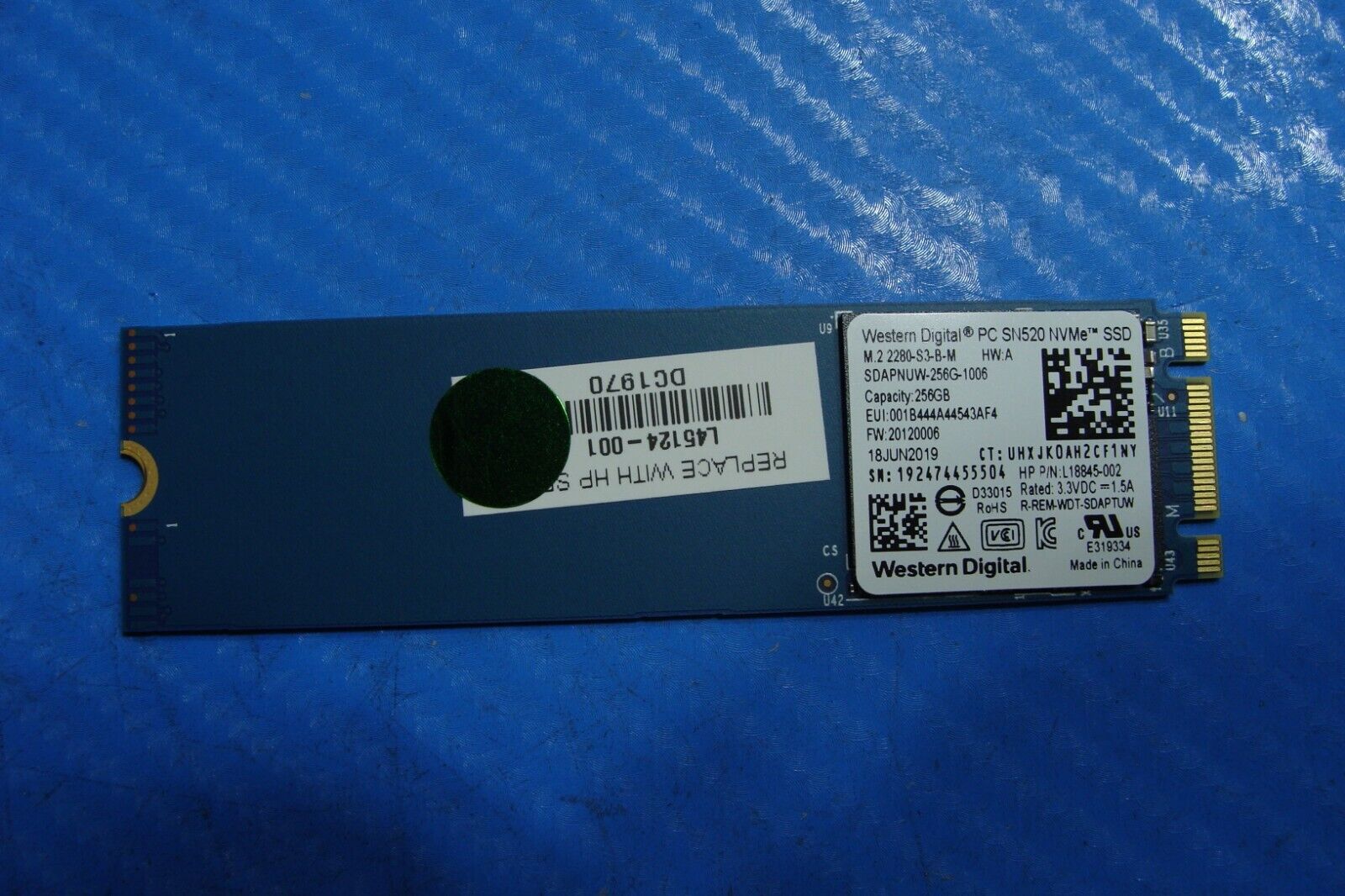 HP Probook 450 G6 WD 256GB NVMe M.2 SSD Solid State Drive SDAPNUW-256G-1006