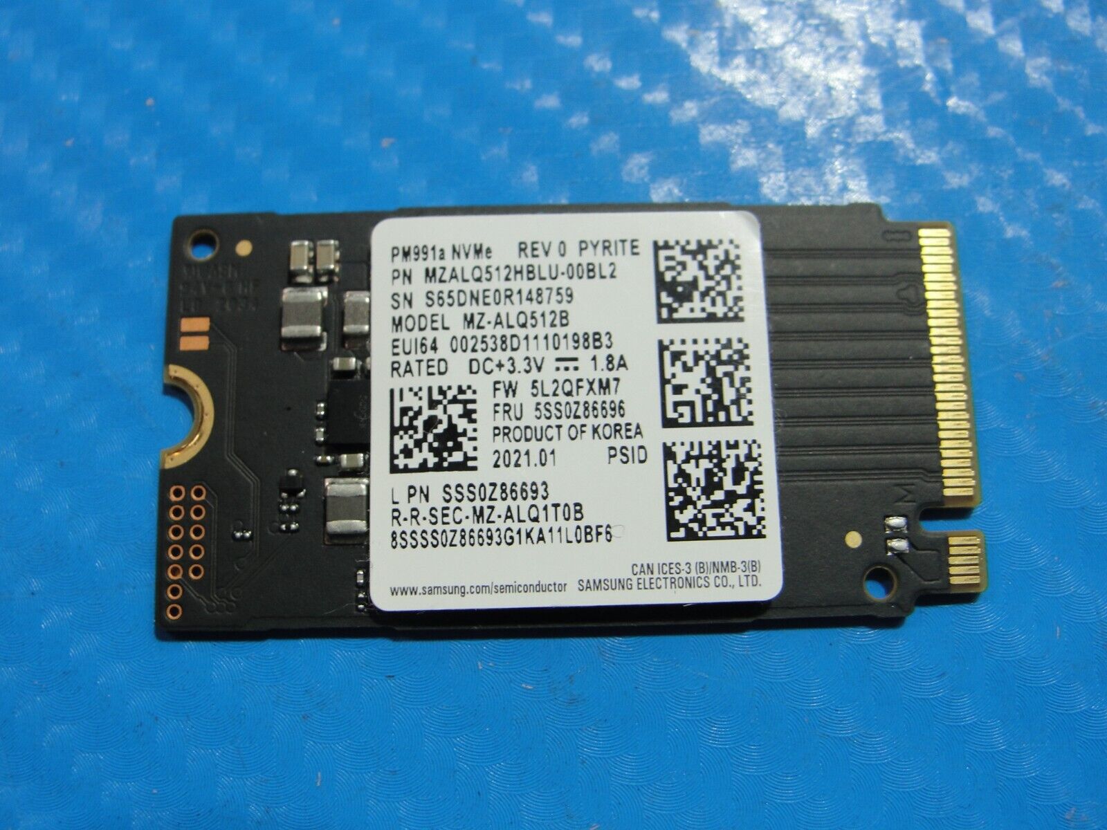 Lenovo 3 15ITL6 Samsung 512GB NVMe SSD Solid State Drive MZALQ512HBLU-00BL2