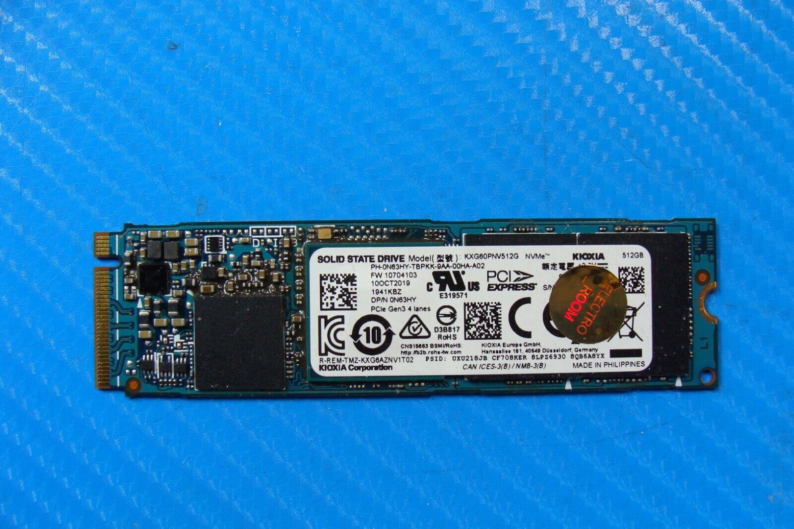 Dell 5540 Kioxia 512GB NVMe M.2 SSD Solid State Drive KXG60PNV512G N63HY