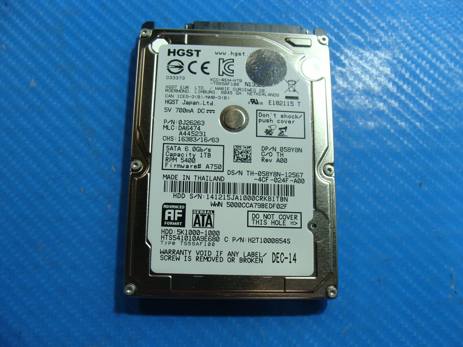 Dell 15 5548 HGST 1TB SATA 2.5