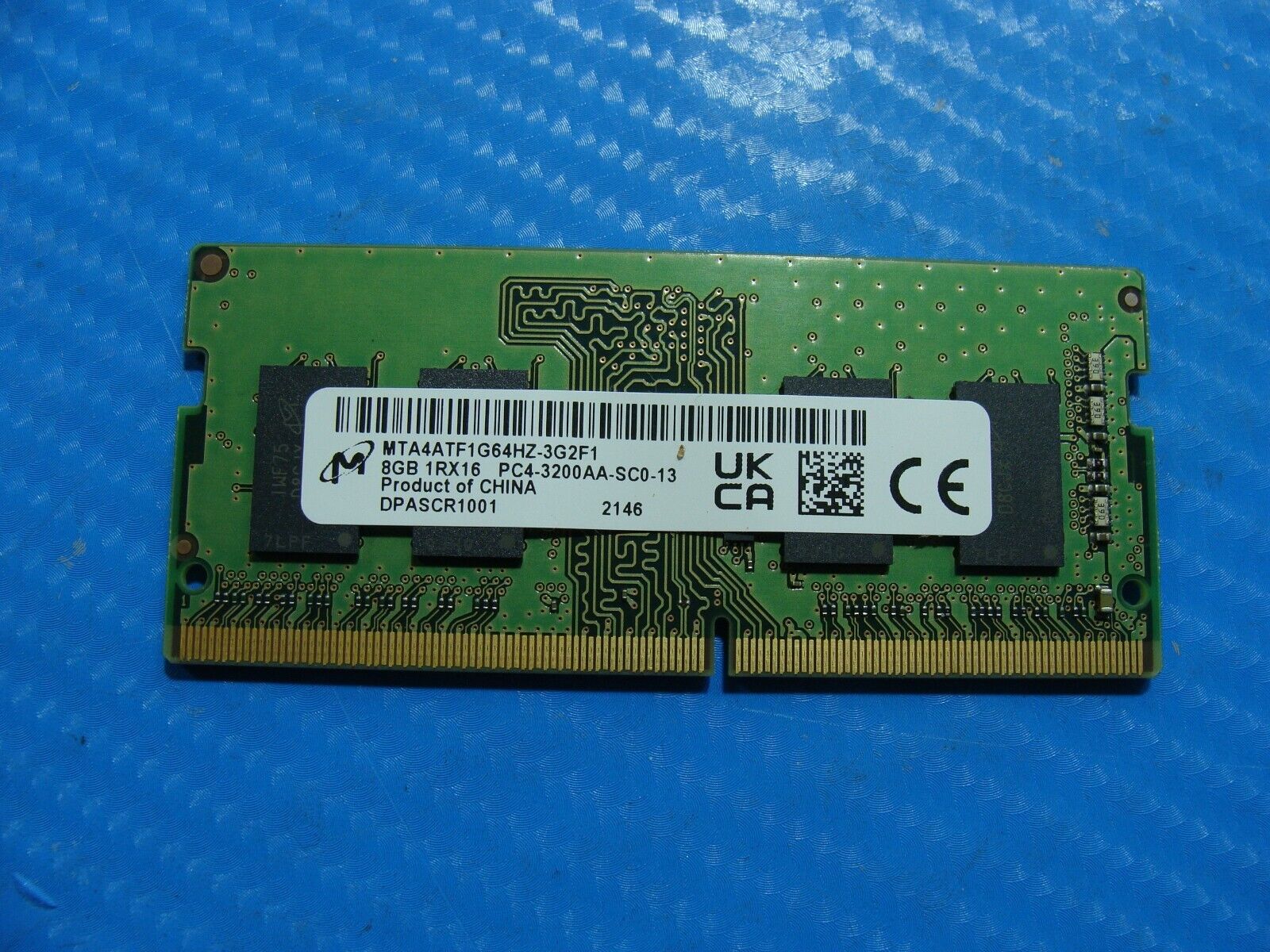 Dell 15 3511 Micron 8GB 1Rx16 PC4-3200AA Memory RAM SO-DIMM MTA4ATF1G64HZ-3G2F1