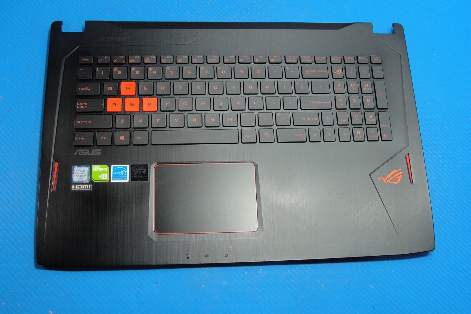 Asus ROG Strix 17.3” GL702VM-DB71 Palmrest w/BL Keyboard TouchPad 13NB0CQ1AP0411