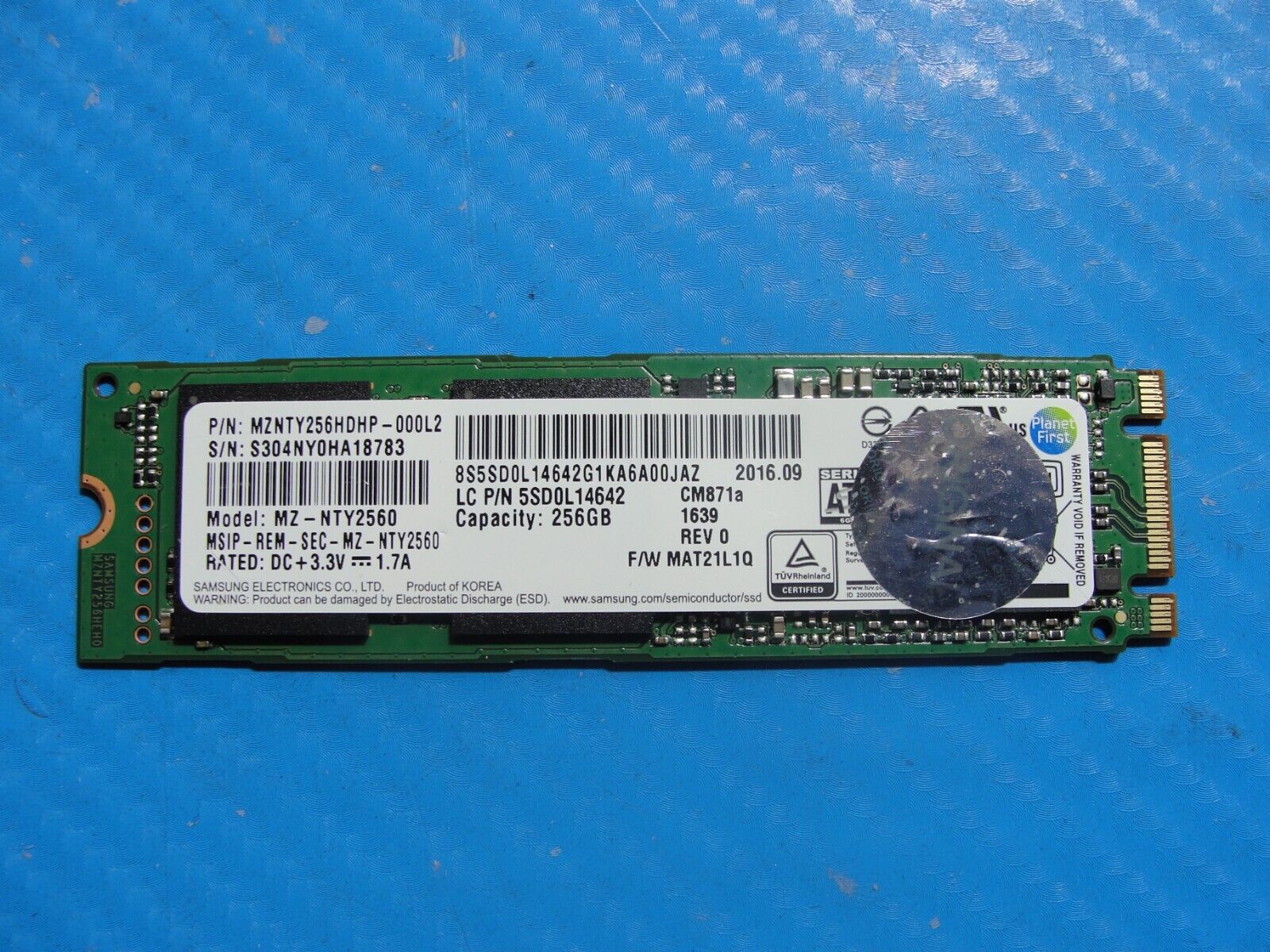 Lenovo 710-15IKB Samsung M.2 SATA 256GB SSD Solid State Drive MZNTY256HDHP-000L2