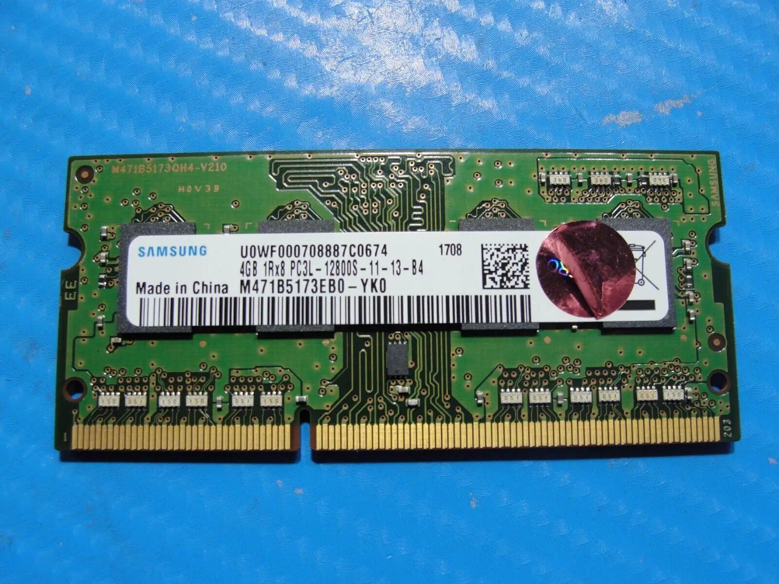 HP 15-bs020wm Samsung 4GB 1Rx8 PC3L-12800S Memory RAM SO-DIMM M471B5173EB0-YK0