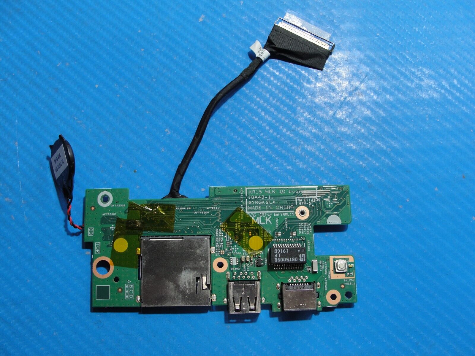 Dell Inspiron 15.6” 7580 USB Card Reader Power Button Board w/Cable 6YRGK X5255