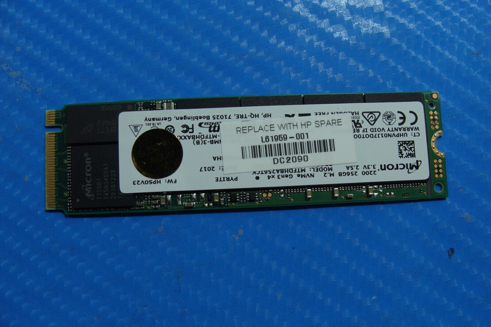 HP 14-dq1043cl Micron 256GB M.2 NVMe SSD Solid State Drive MTFDHBA256TCK