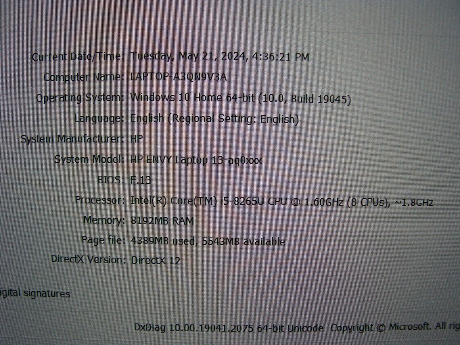 HP ENVY 13-aq0011ms 13.3
