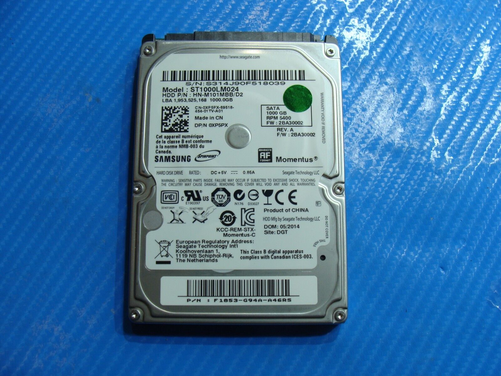 Dell 5547 Samsung 1TB SATA 2.5