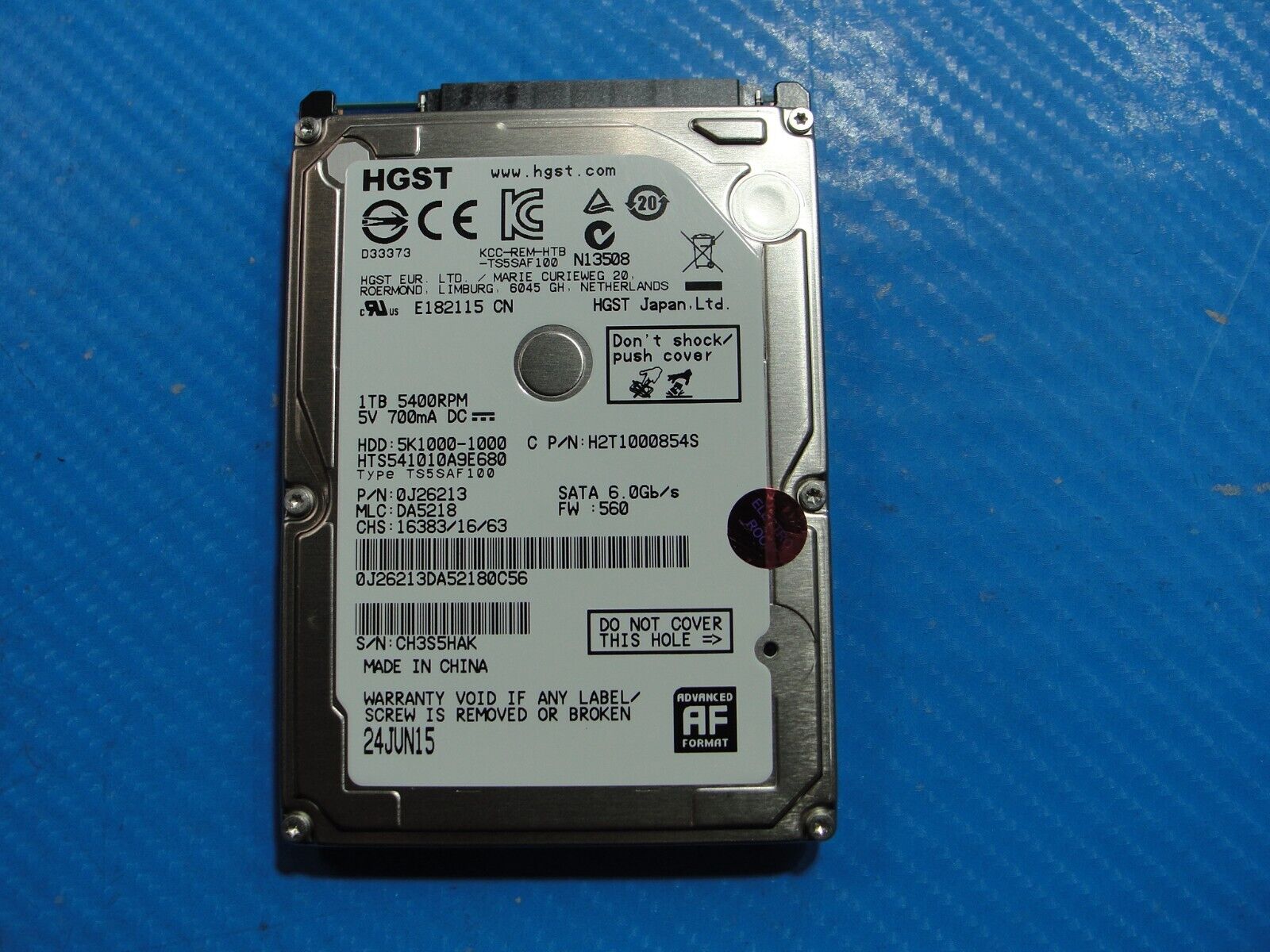 Asus R554LA-RH71T HGST 1TB SATA 2.5