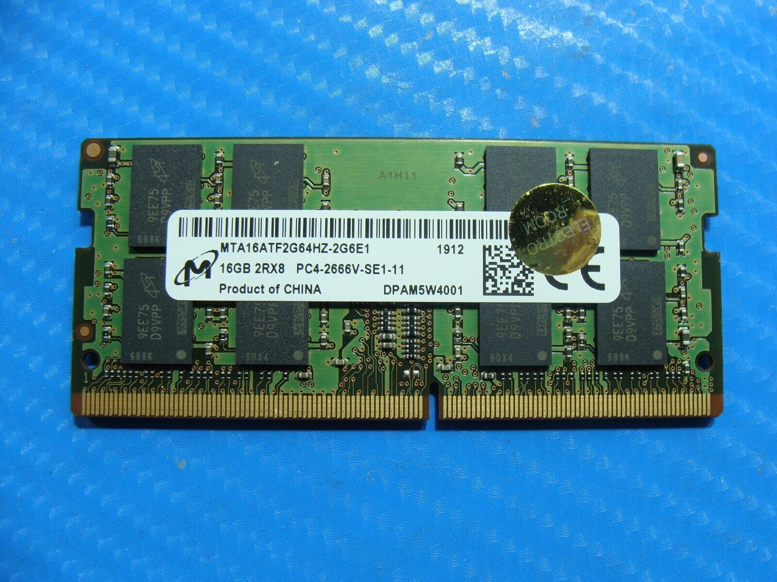 Dell 5530 Micron 16GB 2Rx8 PC4-2666V Memory RAM SO-DIMM MTA16ATF2G64HZ-2G6E1