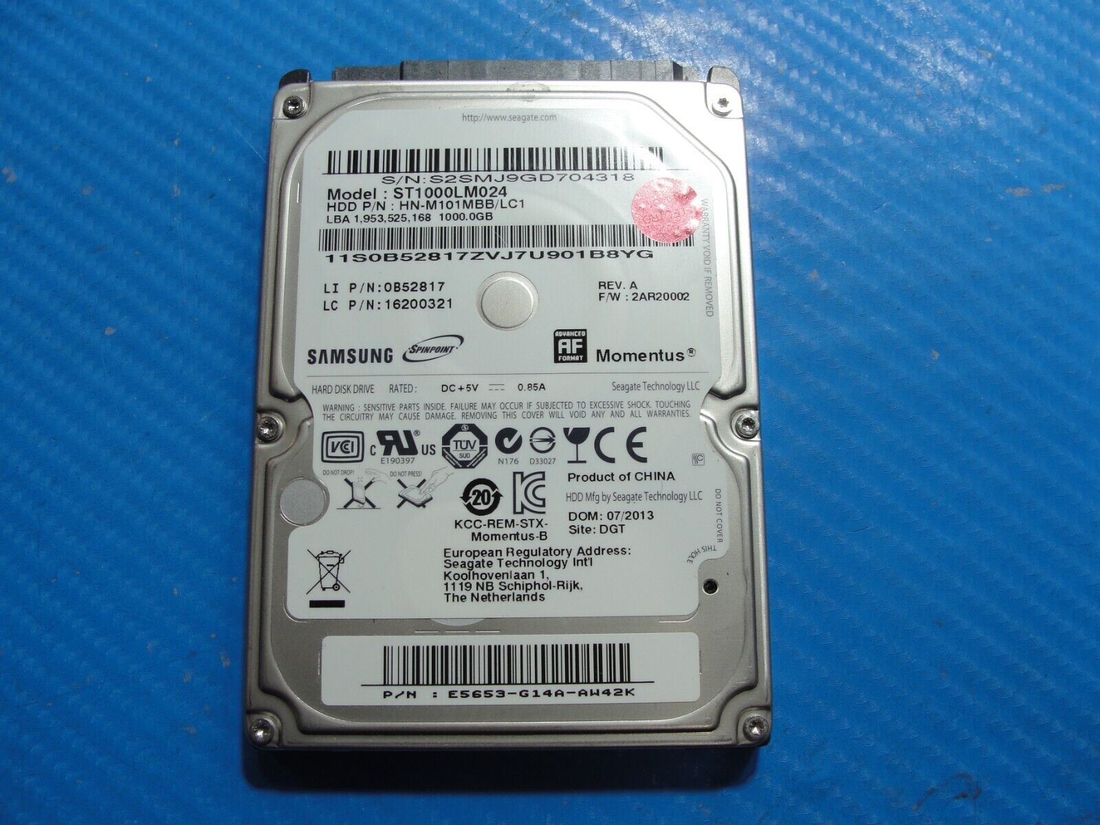 Lenovo Y510p Samsung 1TB SATA 2.5