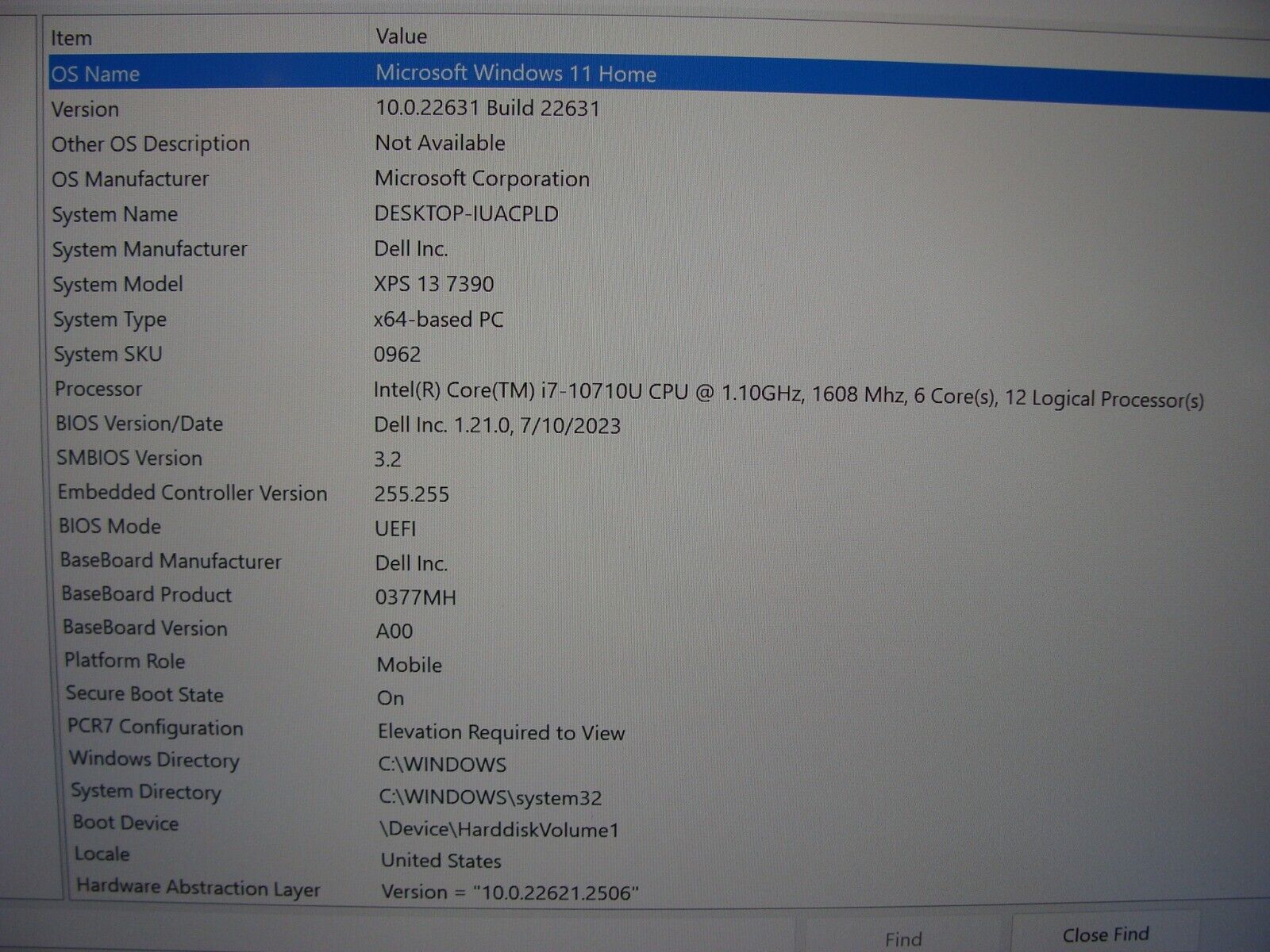 Dell XPS 7390 13.3