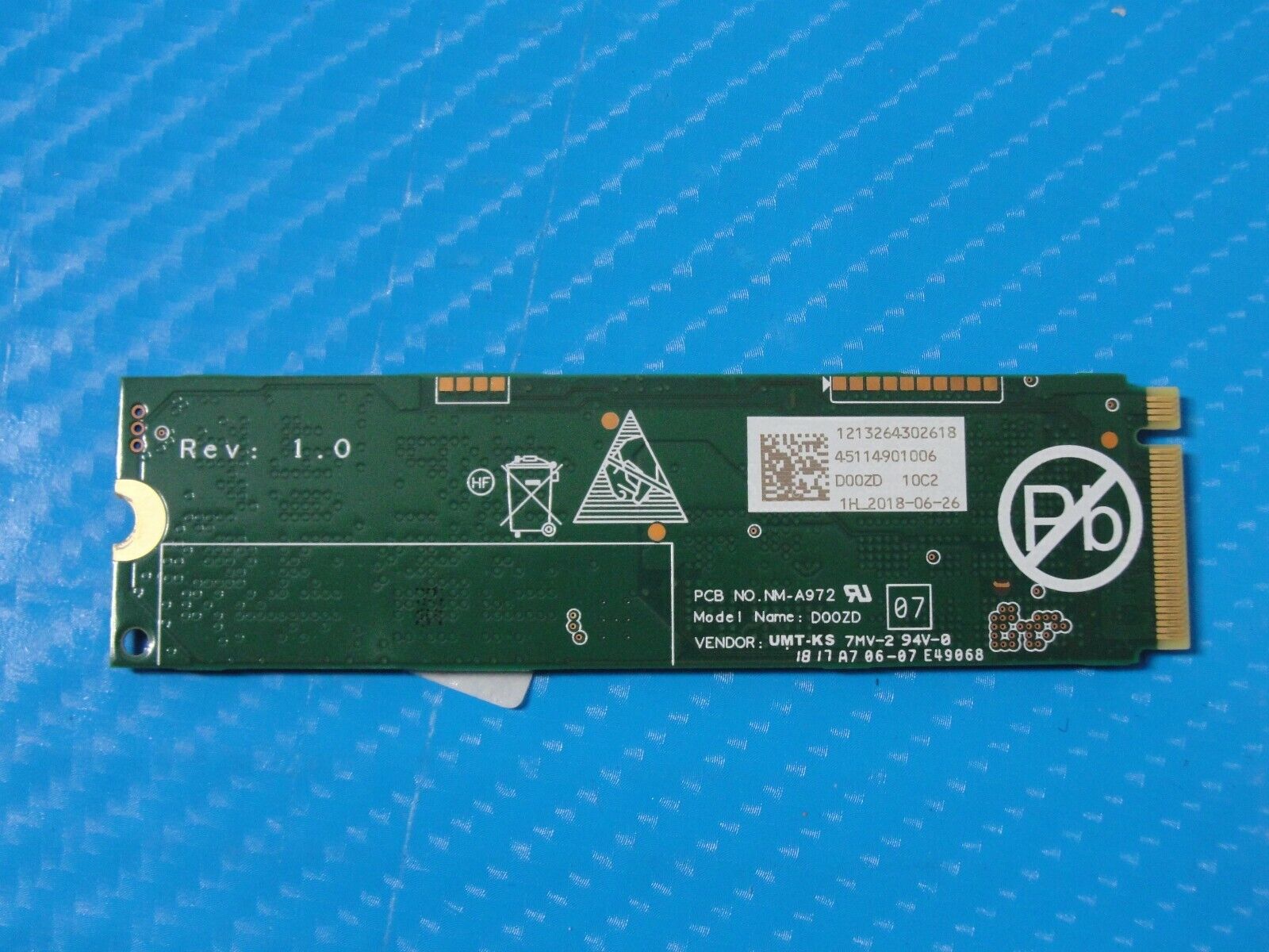 Lenovo T480 Union Memory 256GB NVMe M.2 SSD Solid State Drive 00UP707 SSS0L25133