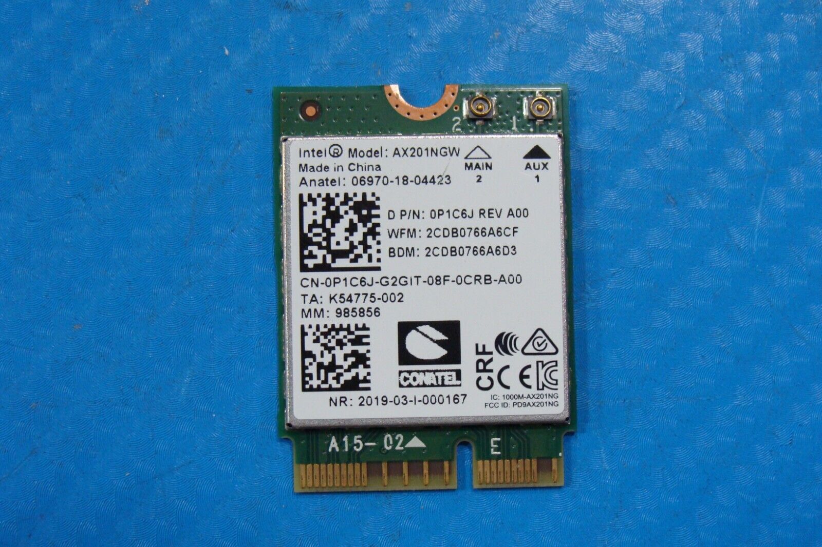 Dell Latitude 14” 5411 Genuine Laptop Wireless WiFi Card AX201NGW P1C6J