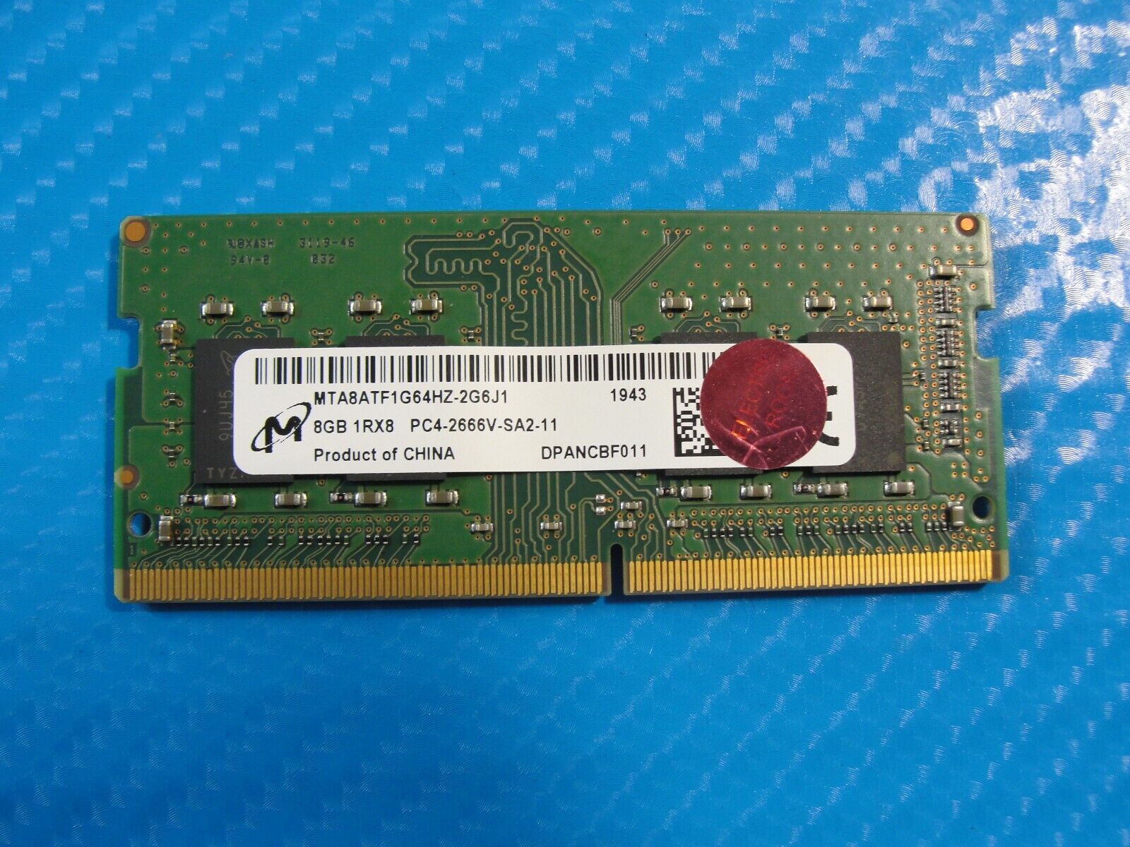 Dell 5401 Micron 8GB 1Rx8 PC4-2666V Memory RAM SO-DIMM MTA8ATF1G64HZ-2G6J1