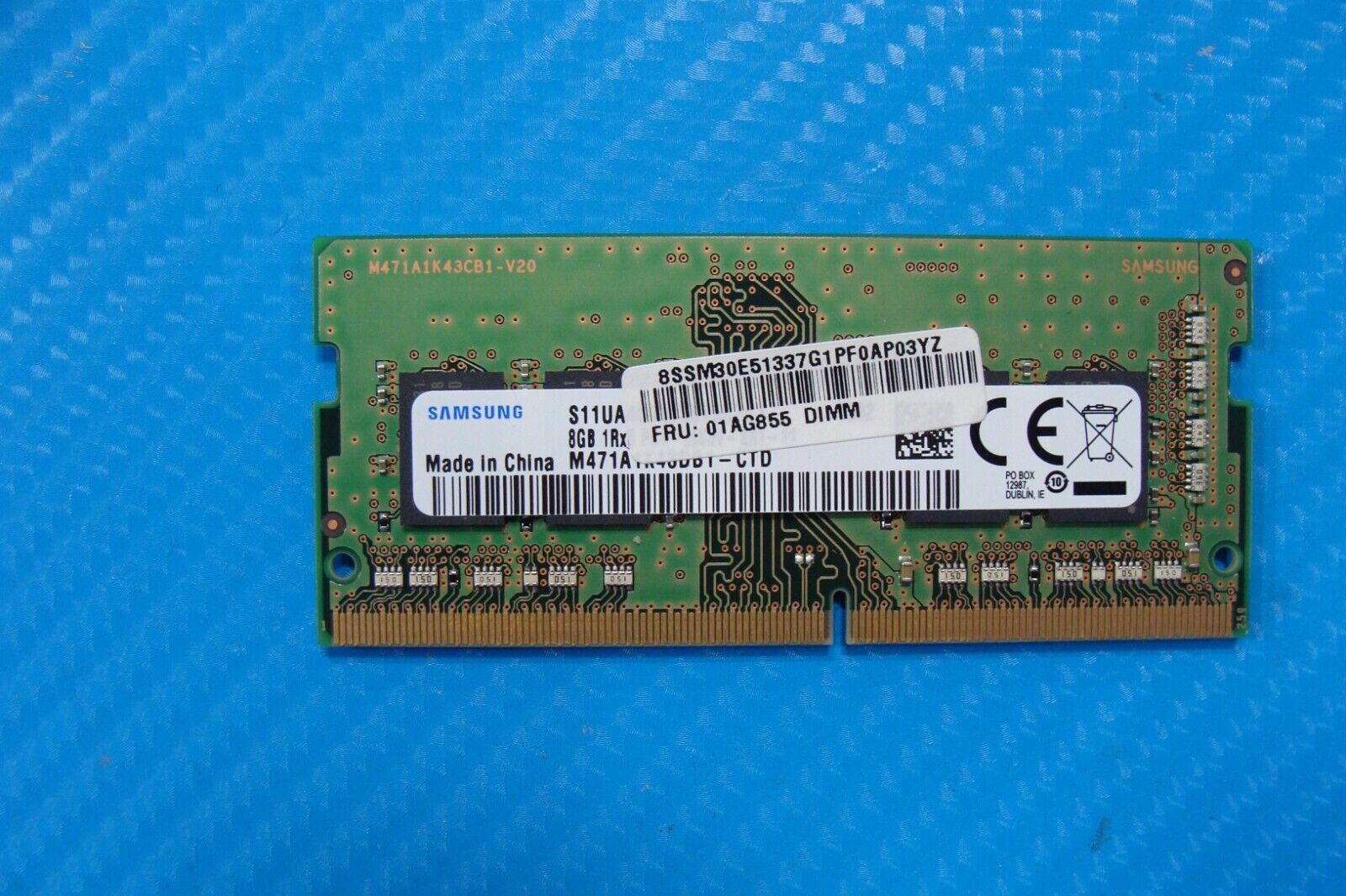 Lenovo E15 Samsung 8GB 1Rx8 PC4-2666V Memory RAM SO-DIMM M471A1K43DB1-CTD
