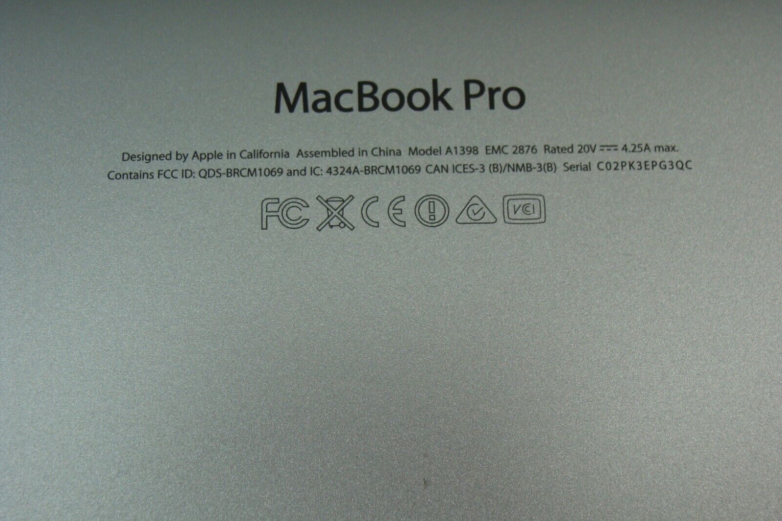 MacBook Pro A1398 15