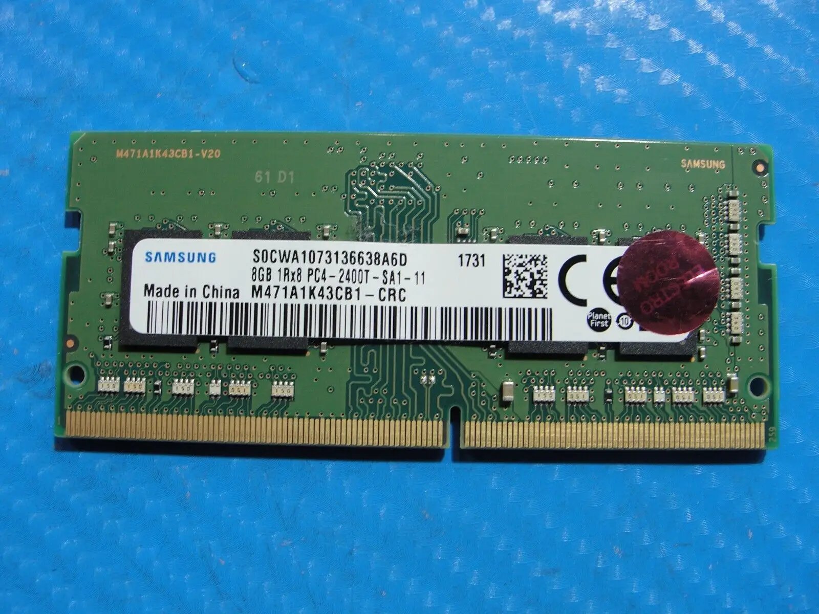 HP 15t-cb000 Samsung 8GB 1Rx8 PC4-2400T Memory RAM SO-DIMM M471A1K43CB1-CRC