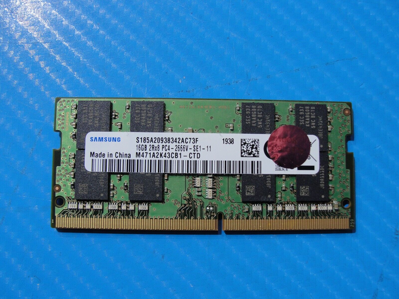 HP 840 G6 Samsung 16GB 2Rx8 PC4-2666V Memory RAM SO-DIMM M471A2K43CB1-CTD