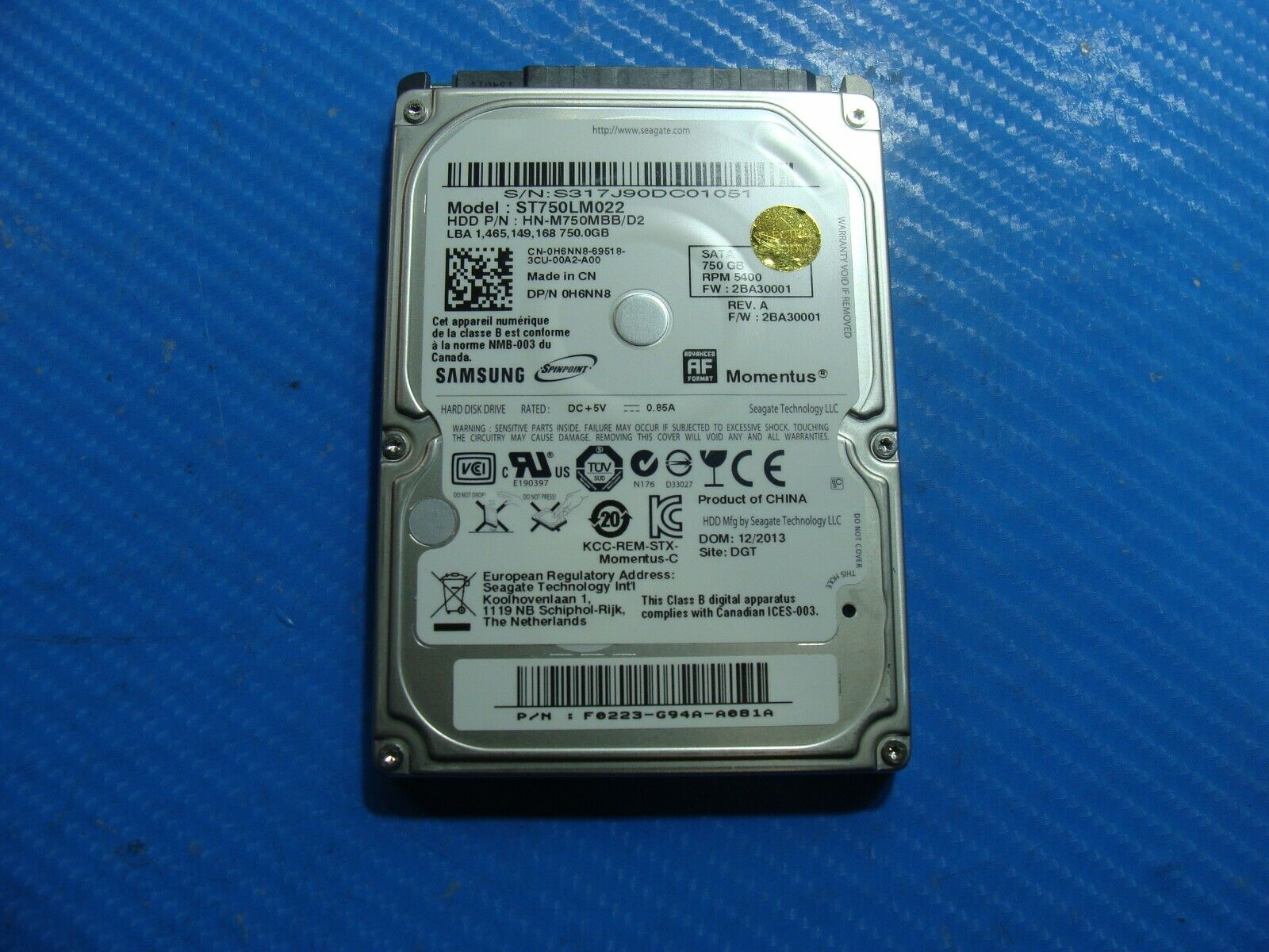 Dell 7537 Samsung 750GB SATA 2.5