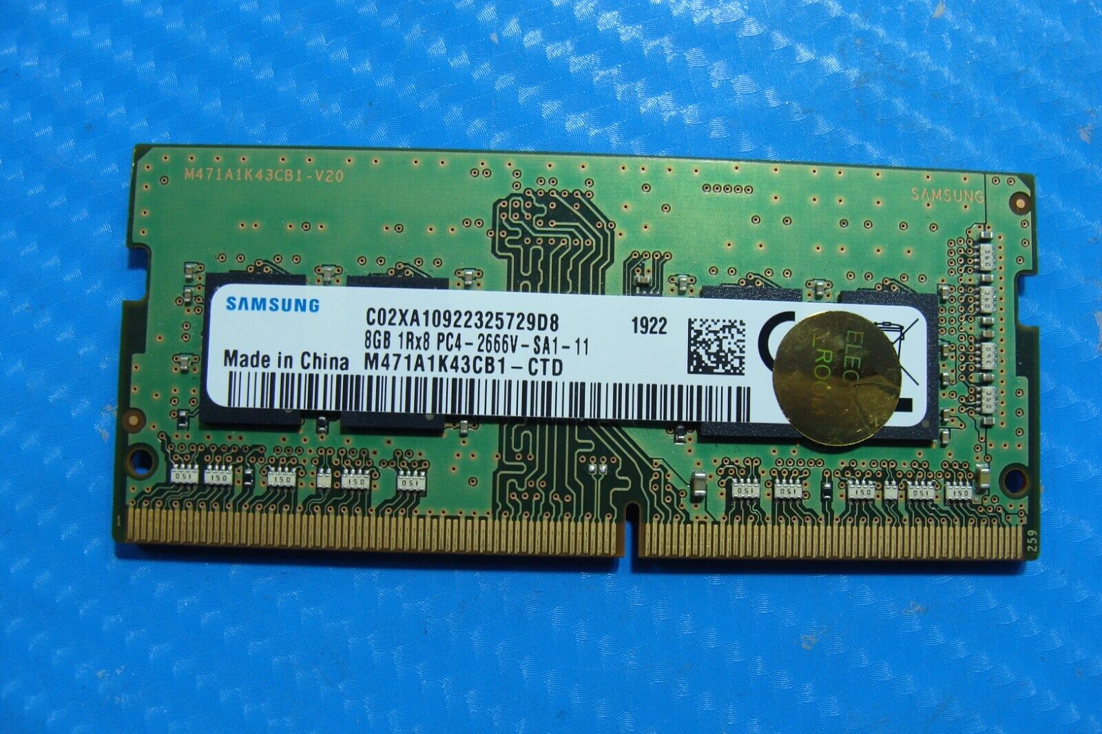 HP 14m-dh0003dx Samsung 8GB 1Rx8 PC4-2666V Memory RAM SO-DIMM M471A1K43CB1-CTD