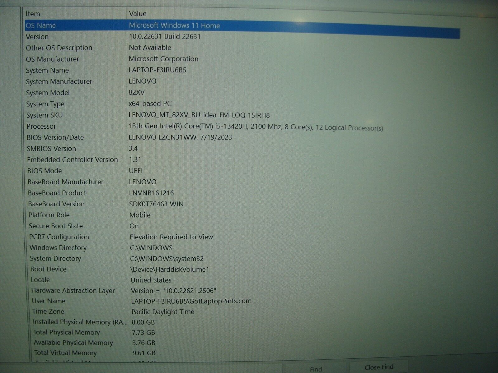 Lenovo LOQ 15IRH8 Gaming 15.6