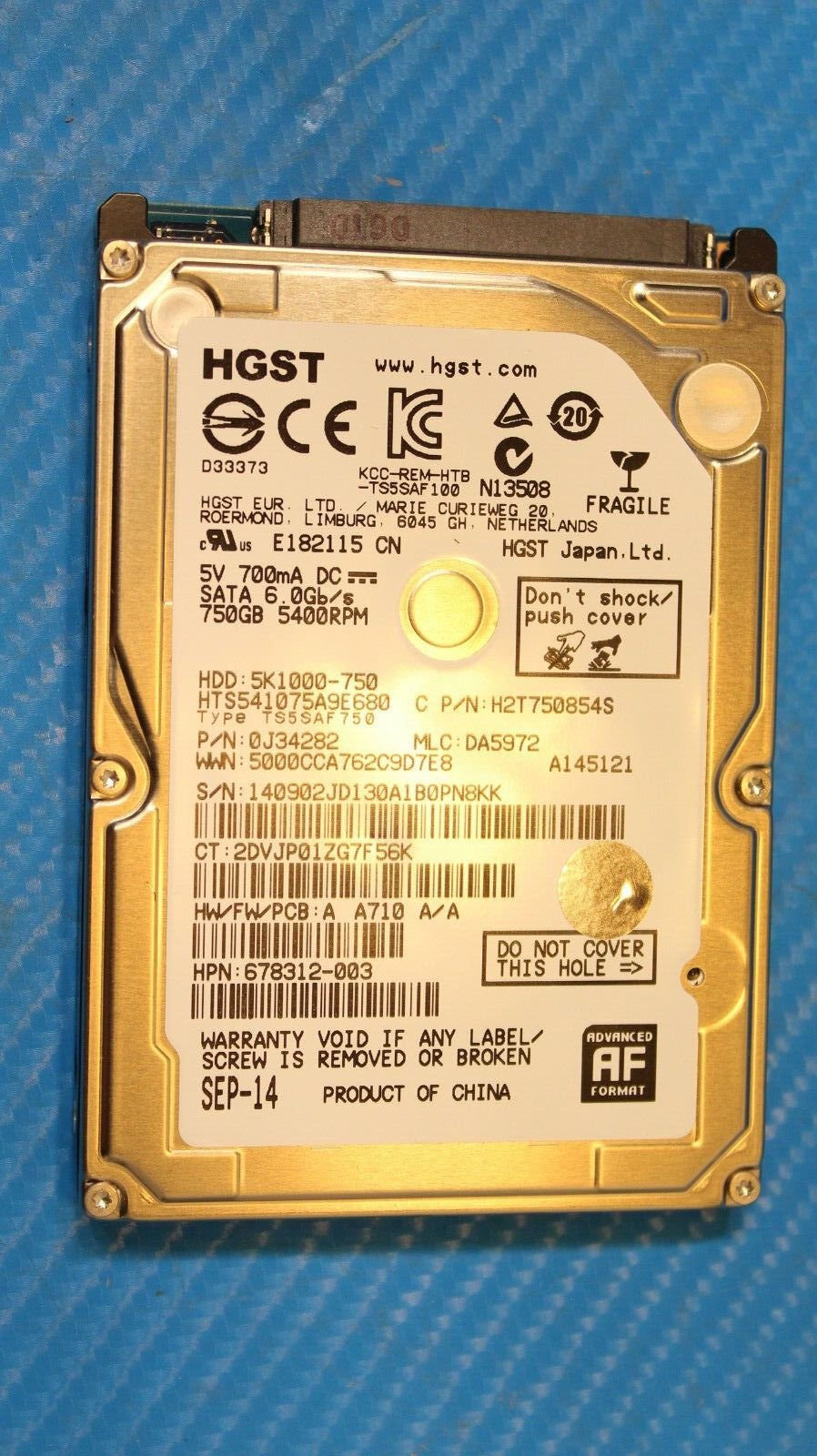 HP 15-p066us HGST 750GB 2.5