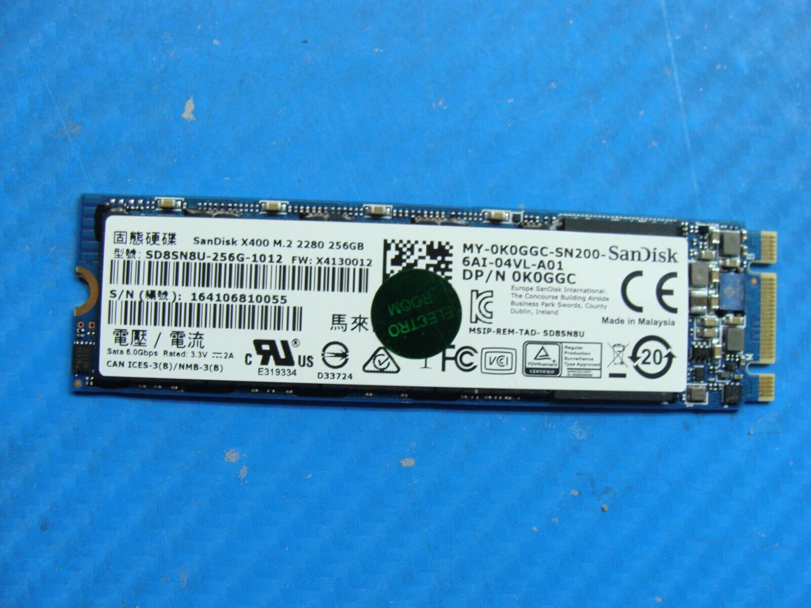 Dell 13 7378 SanDisk 256GB SATA M.2 SSD Solid State Drive SD8SN8U-256G-1012