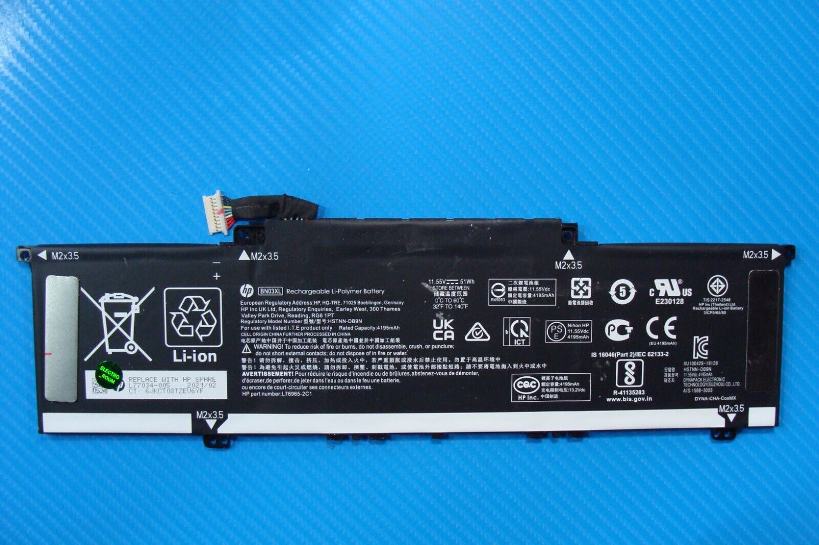 HP Envy x360 15.6” 15m-eu0013dx Battery 11.55V 51Wh 4195mAh BN03XL L77034-005
