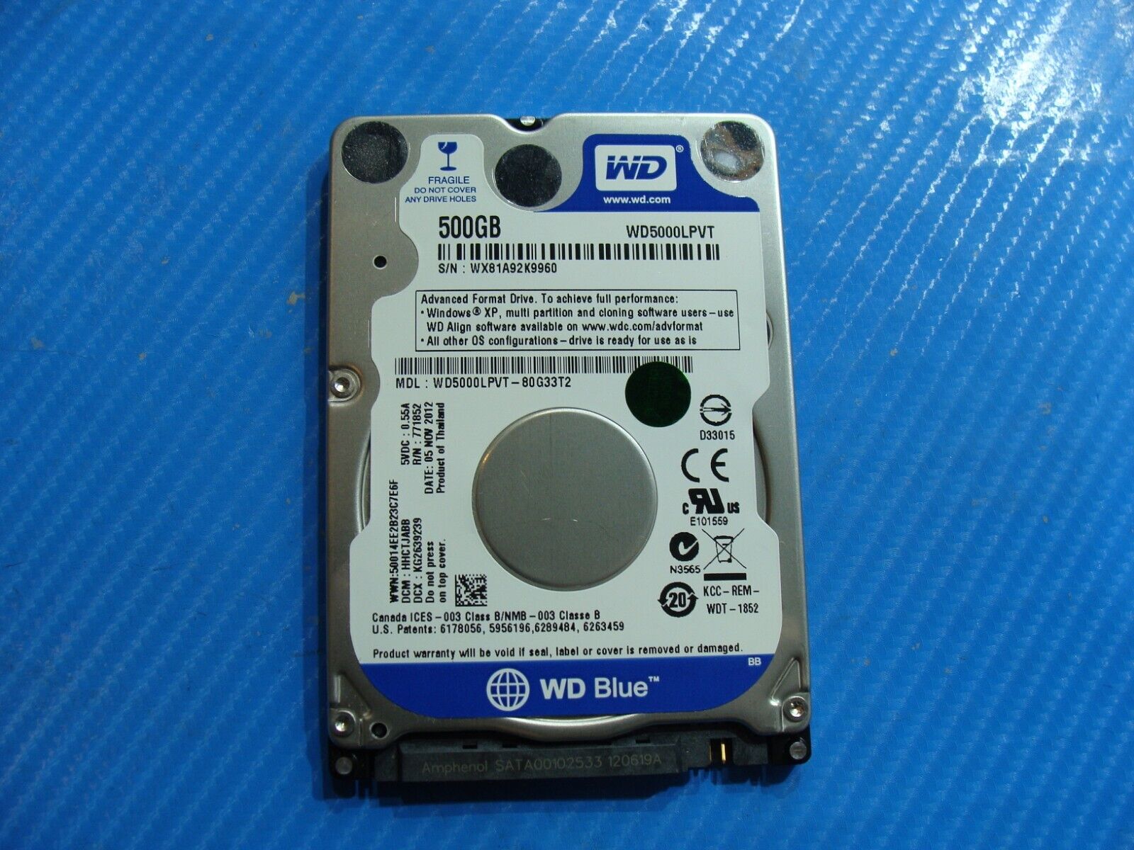 Asus K55A Western Digital 500GB SATA 2.5