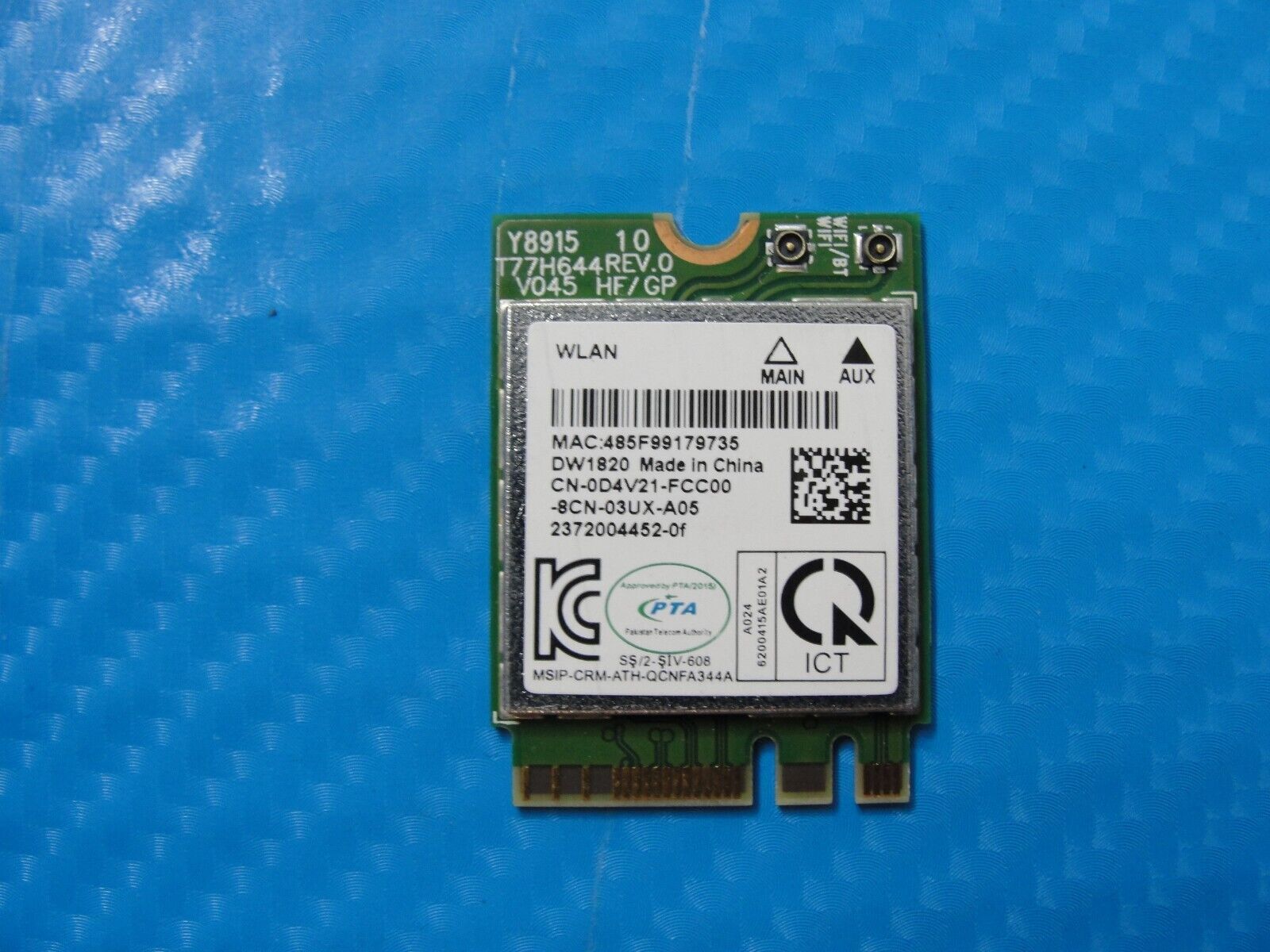 Dell Latitude 14” 5490 Genuine Laptop Wireless WiFi Card QCNFA344A D4V21