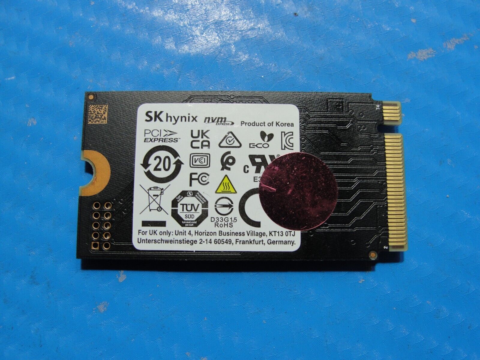 Lenovo E15 Gen 1 SK Hynix 256GB M.2 NVMe SSD Solid State Drive HFM256GD3HX015N