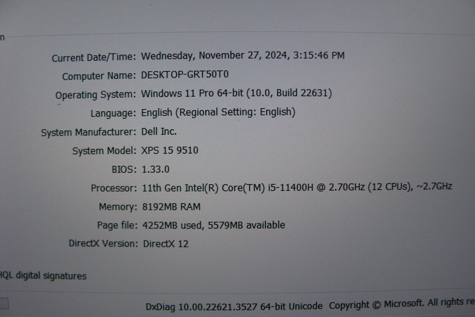 Dell XPS 15 9510 15.6