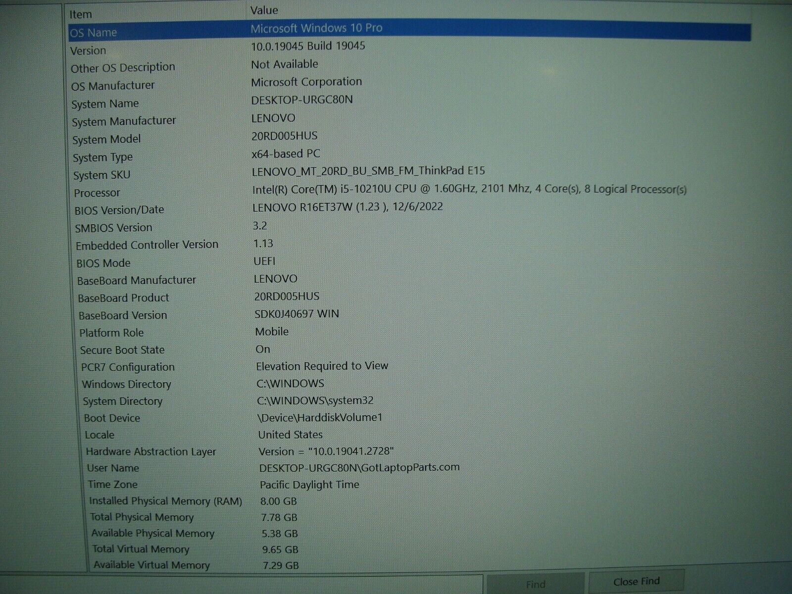 Lenovo ThinkPad E15 Laptop 15.6