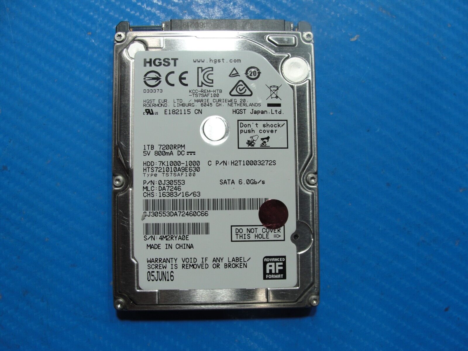 MSi GE62 6QD HGST 1TB SATA 2.5