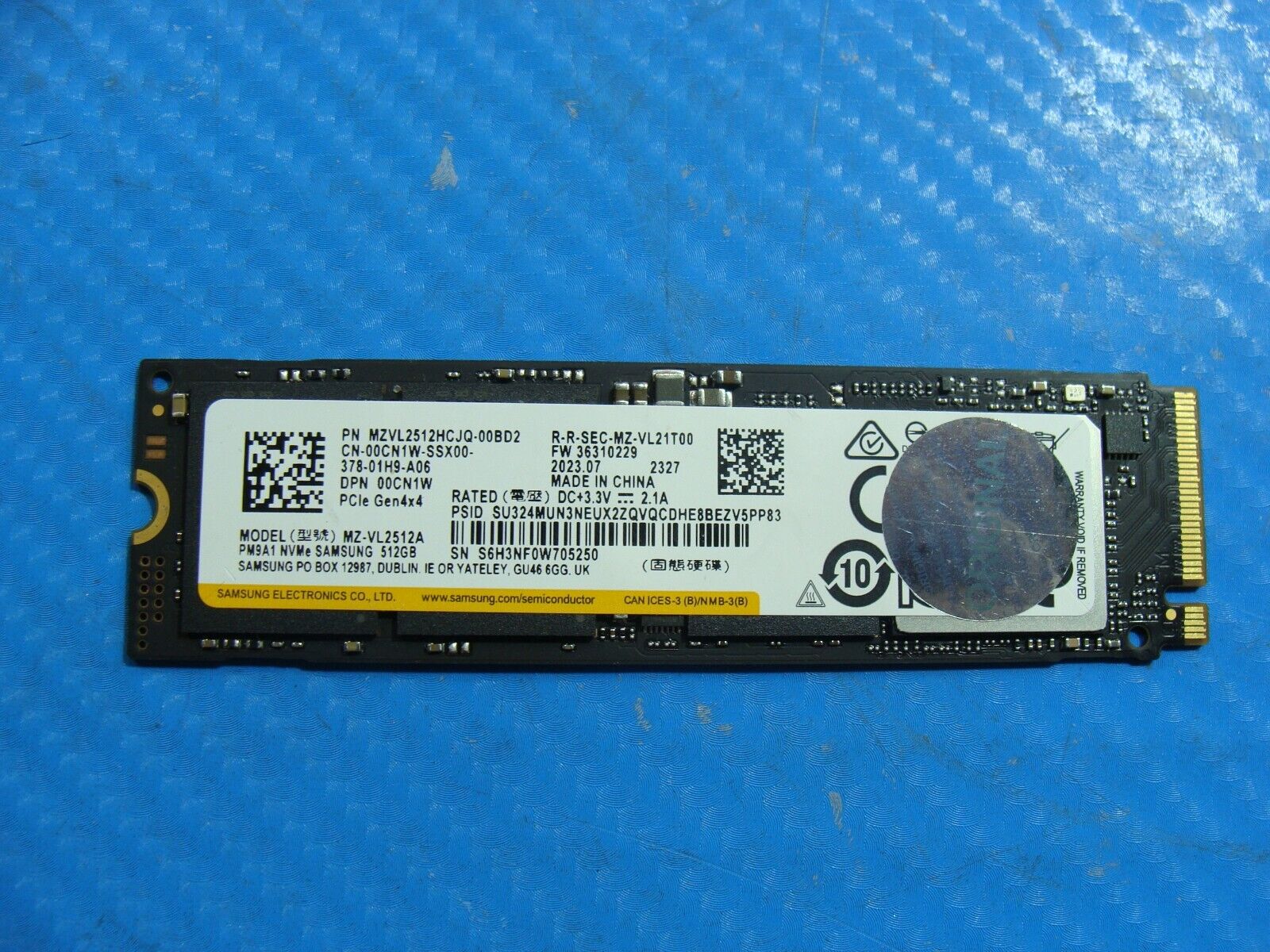 HP 17-cw0023dx Samsung 512GB M.2 NVMe Solid State Drive MZVL2512HCJQ-00BD2