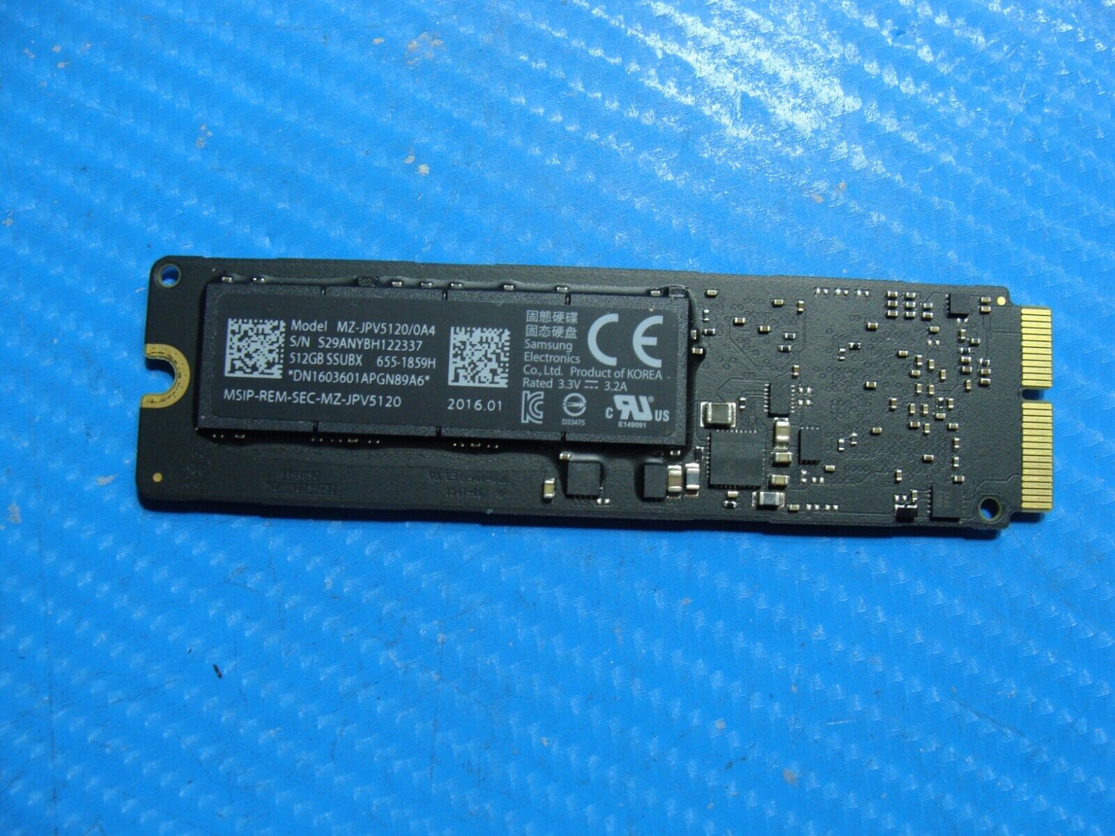 MacBook Pro A1502 Samsung 512Gb SSD Solid State Drive MZ-JPV5120/0A4 655-1859H